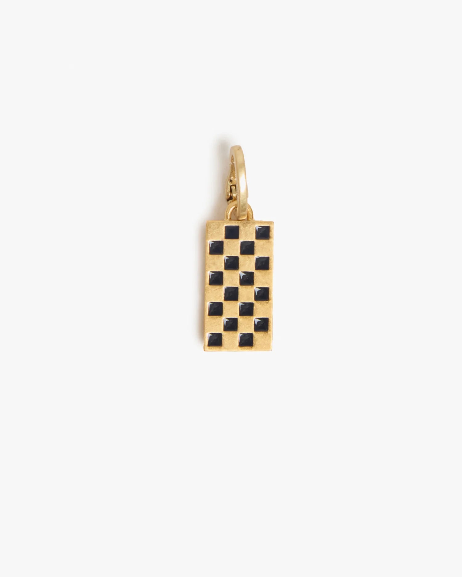 Clare V Checker Dog Tag Charm CVJ1000156