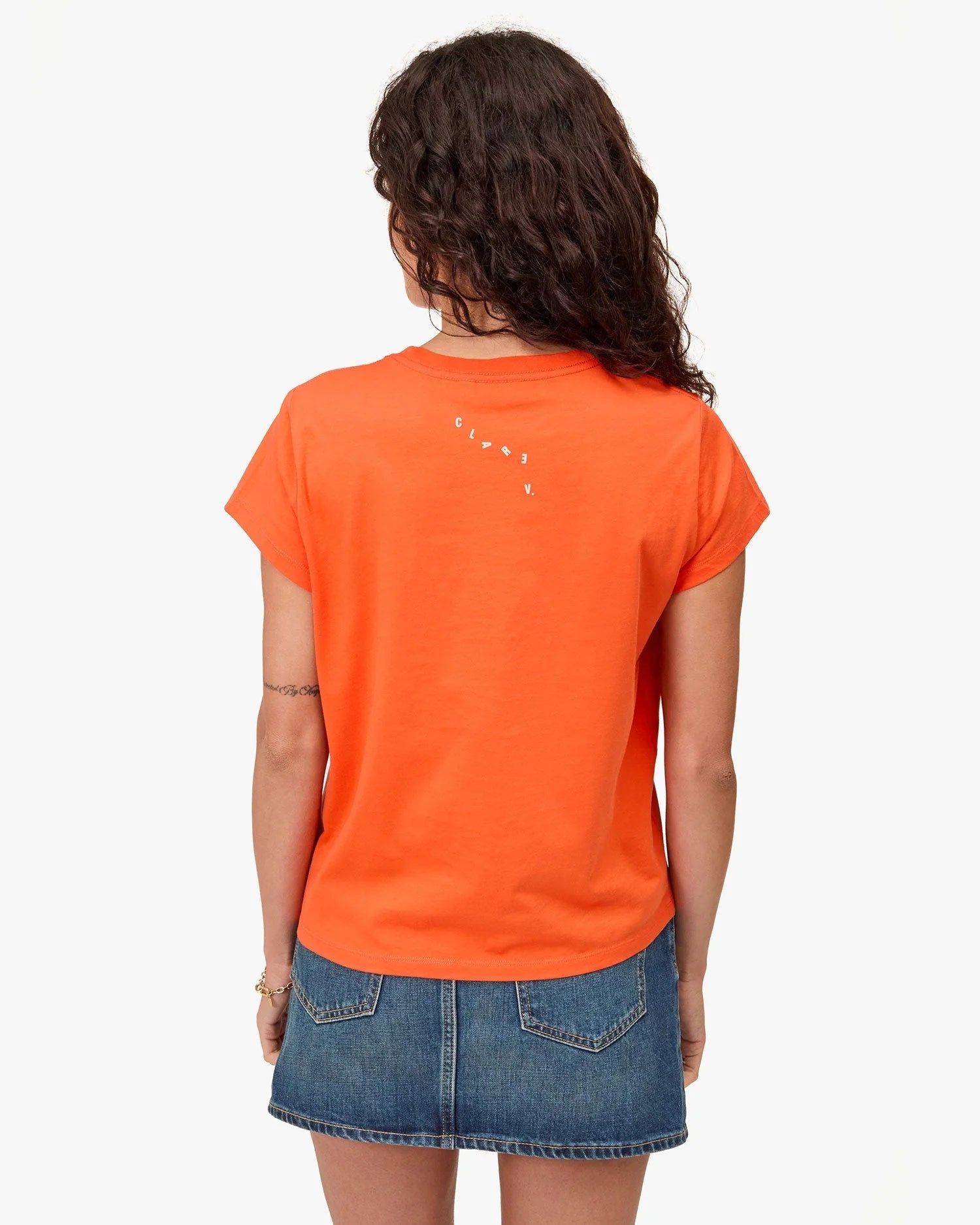 Clare V. Scarlet Orange Classic Tee AP-TT-IT-100132