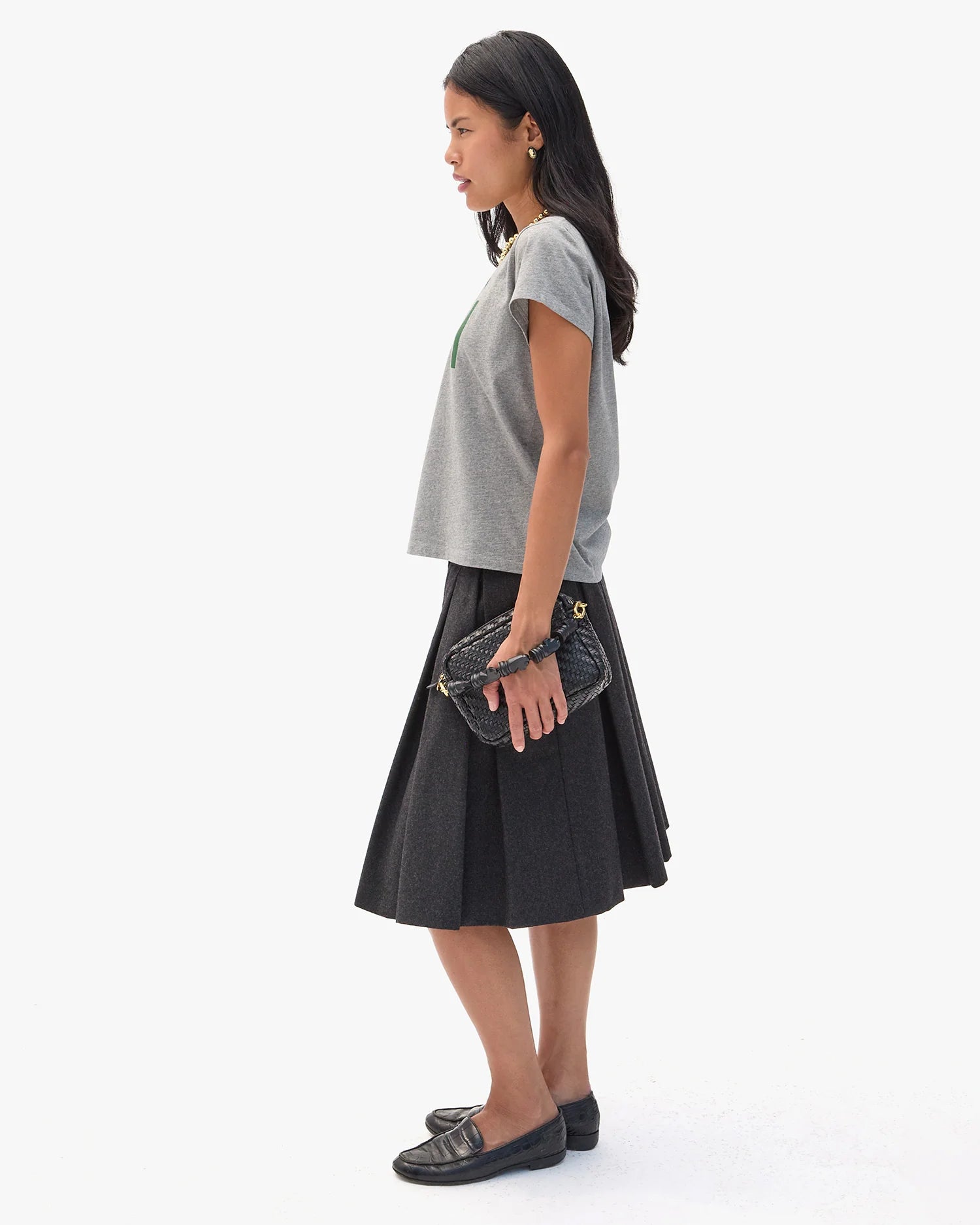 Clare V. Classic Tee Oui Grey Melange AP-TT-IT-100139