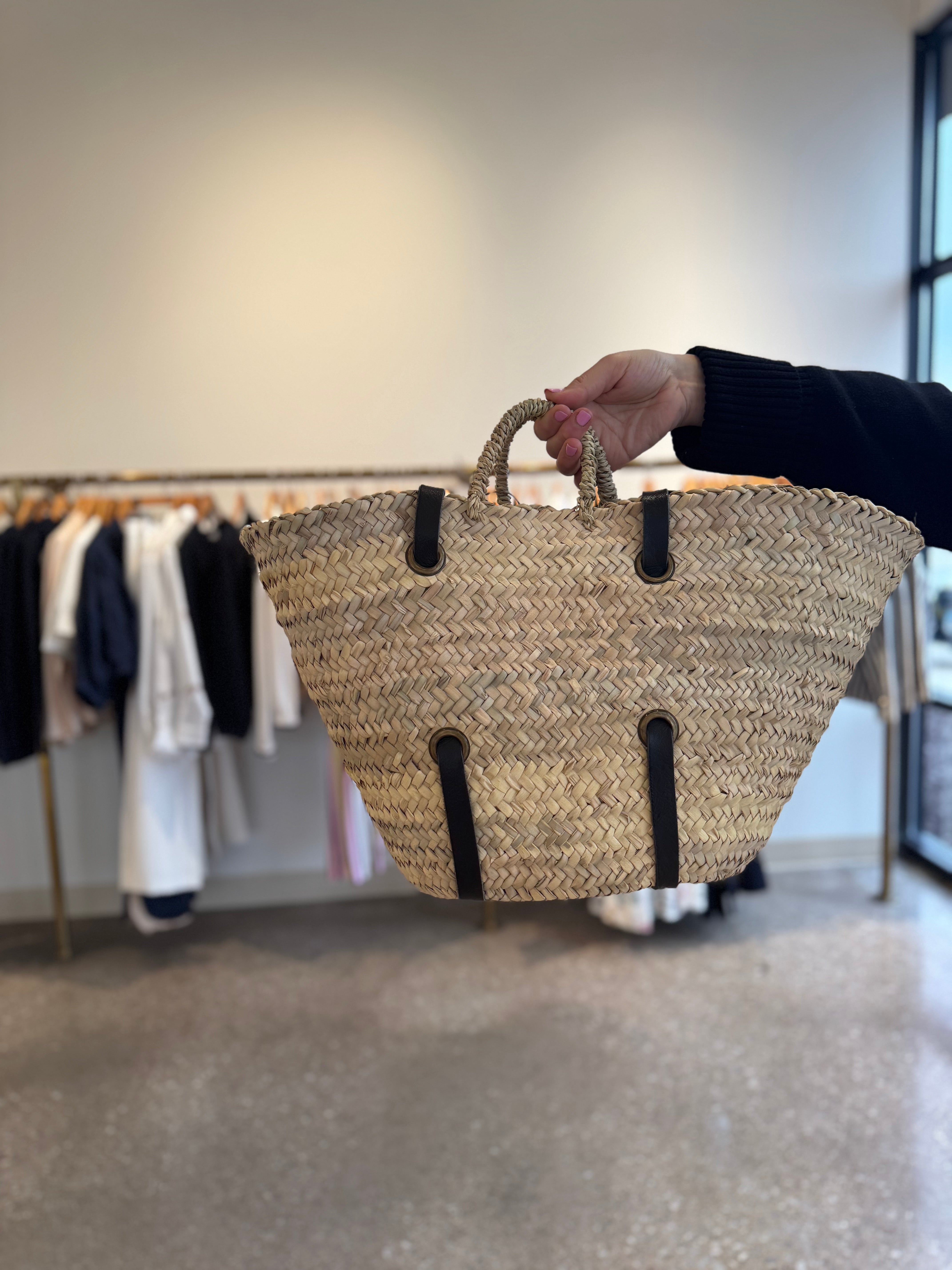 French Market Boho Beach Shopper with Leather Straps #16