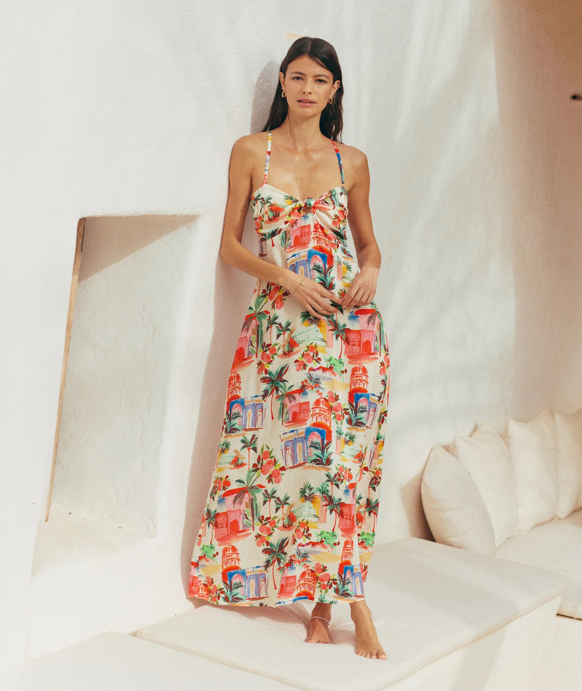 marine layer maxi dress Women's Selene Maxi Dress | Watercolor Palm