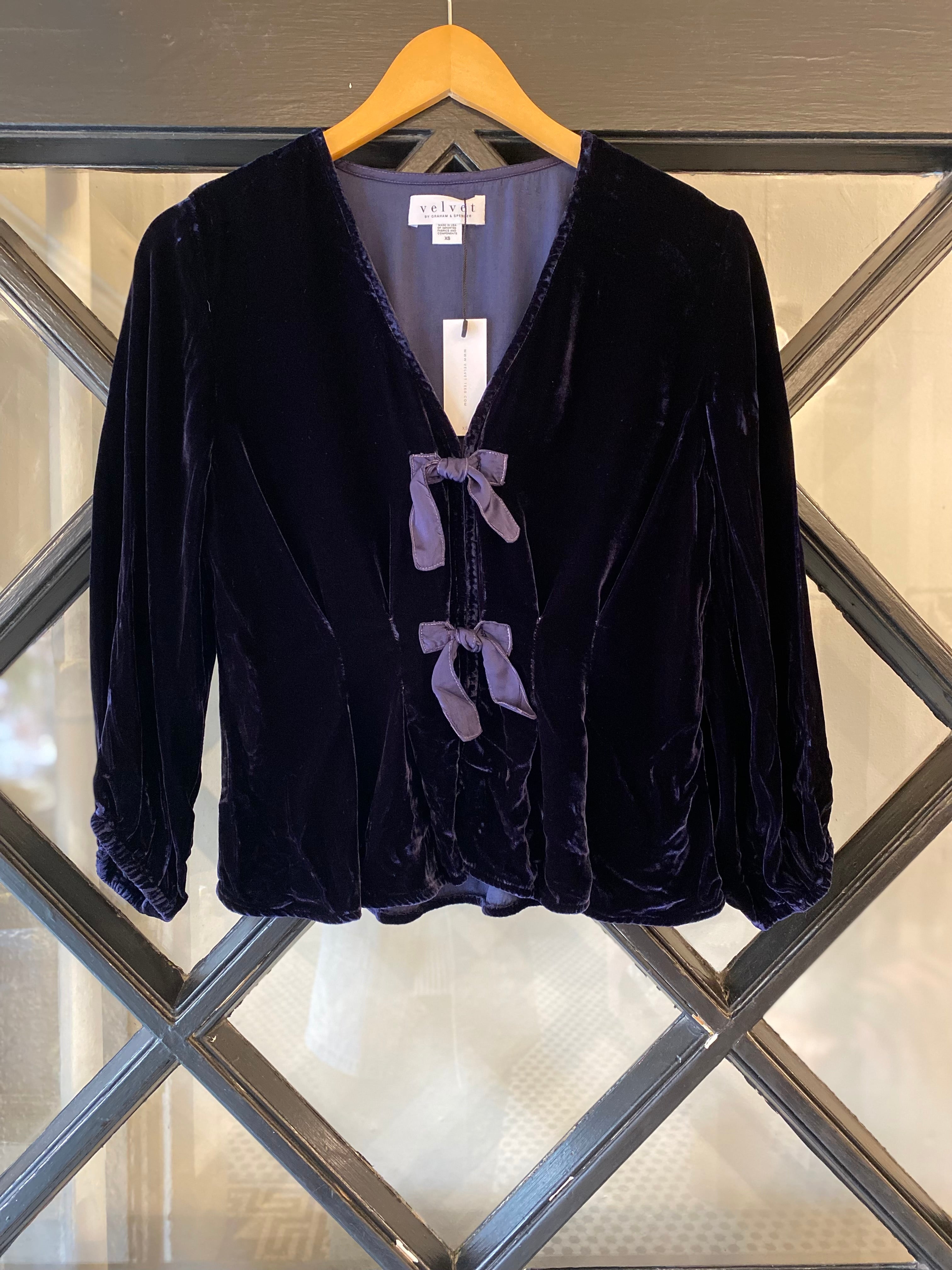 Velvet Elida Bow Velvet Top