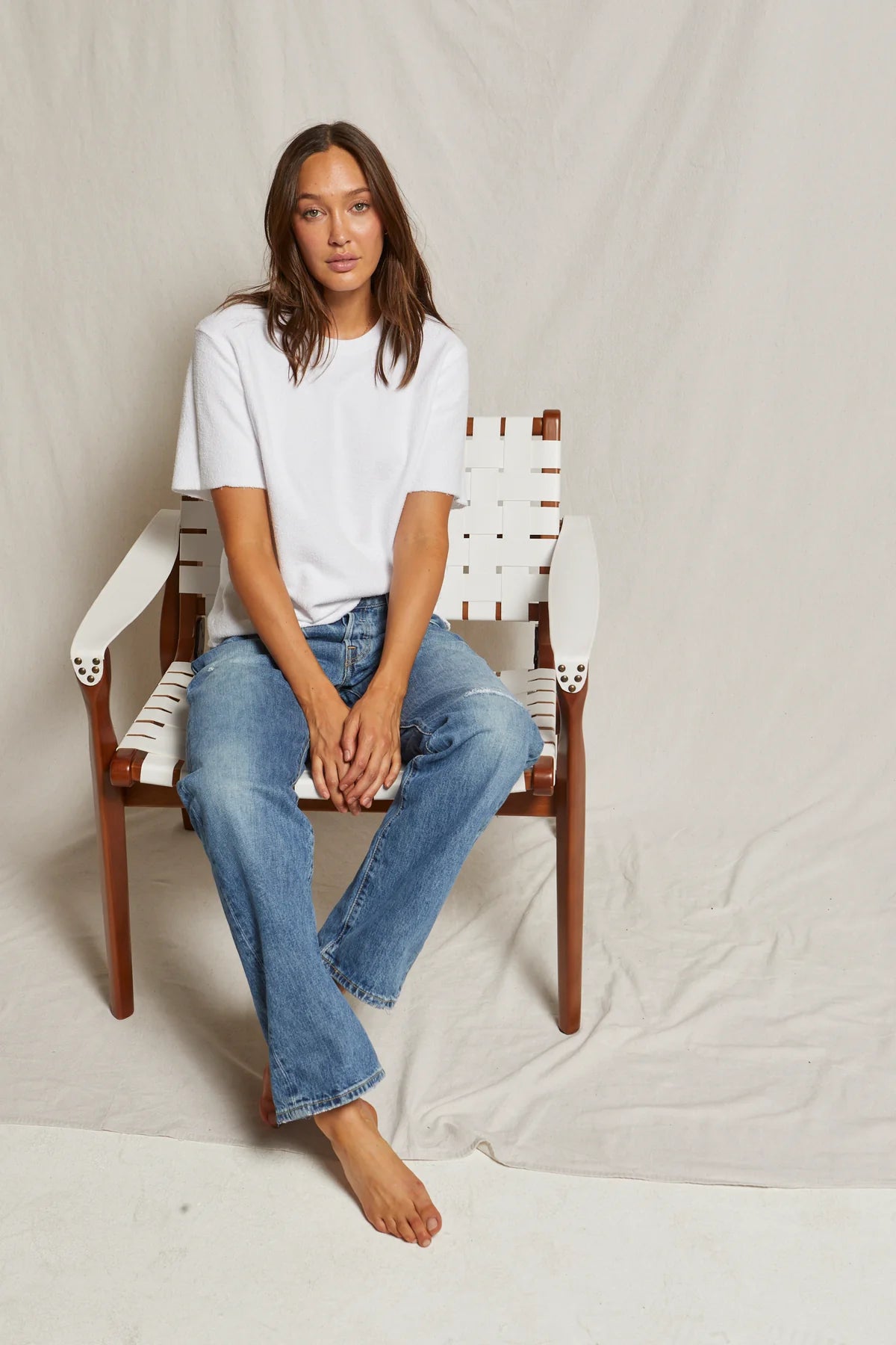 Perfect White Tee Demi Reverse French Terry Tee
