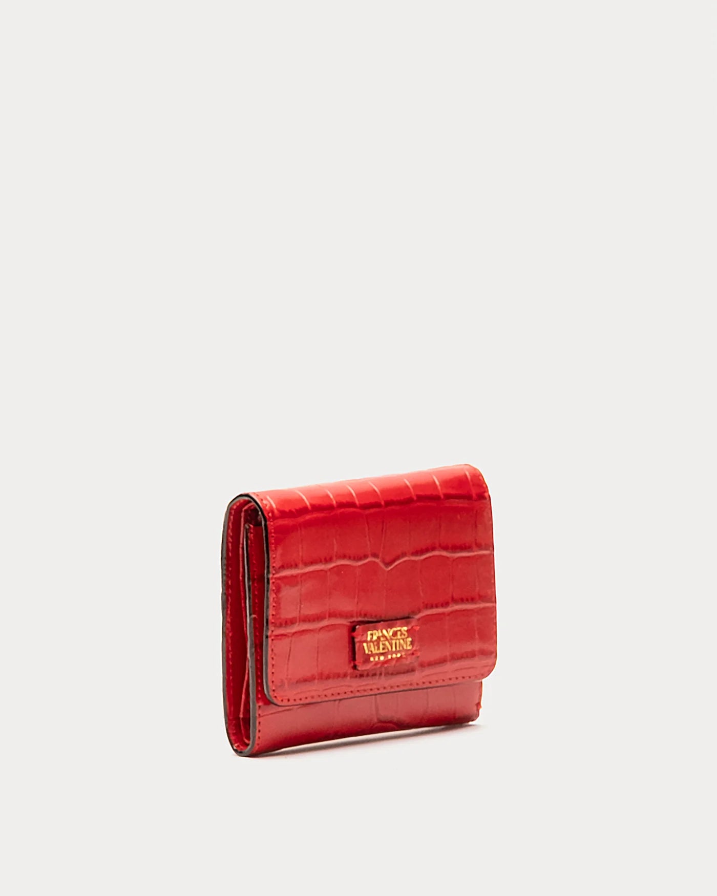 Frances Valentine Perfect Wallet Embossed Croc Leather