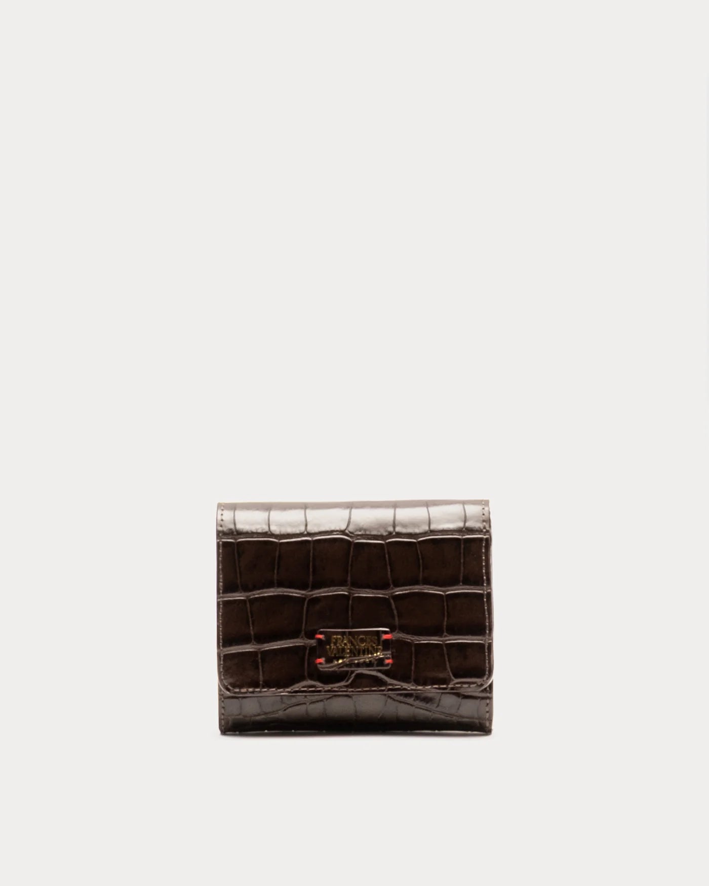 Frances Valentine Perfect Wallet Embossed Croc Leather