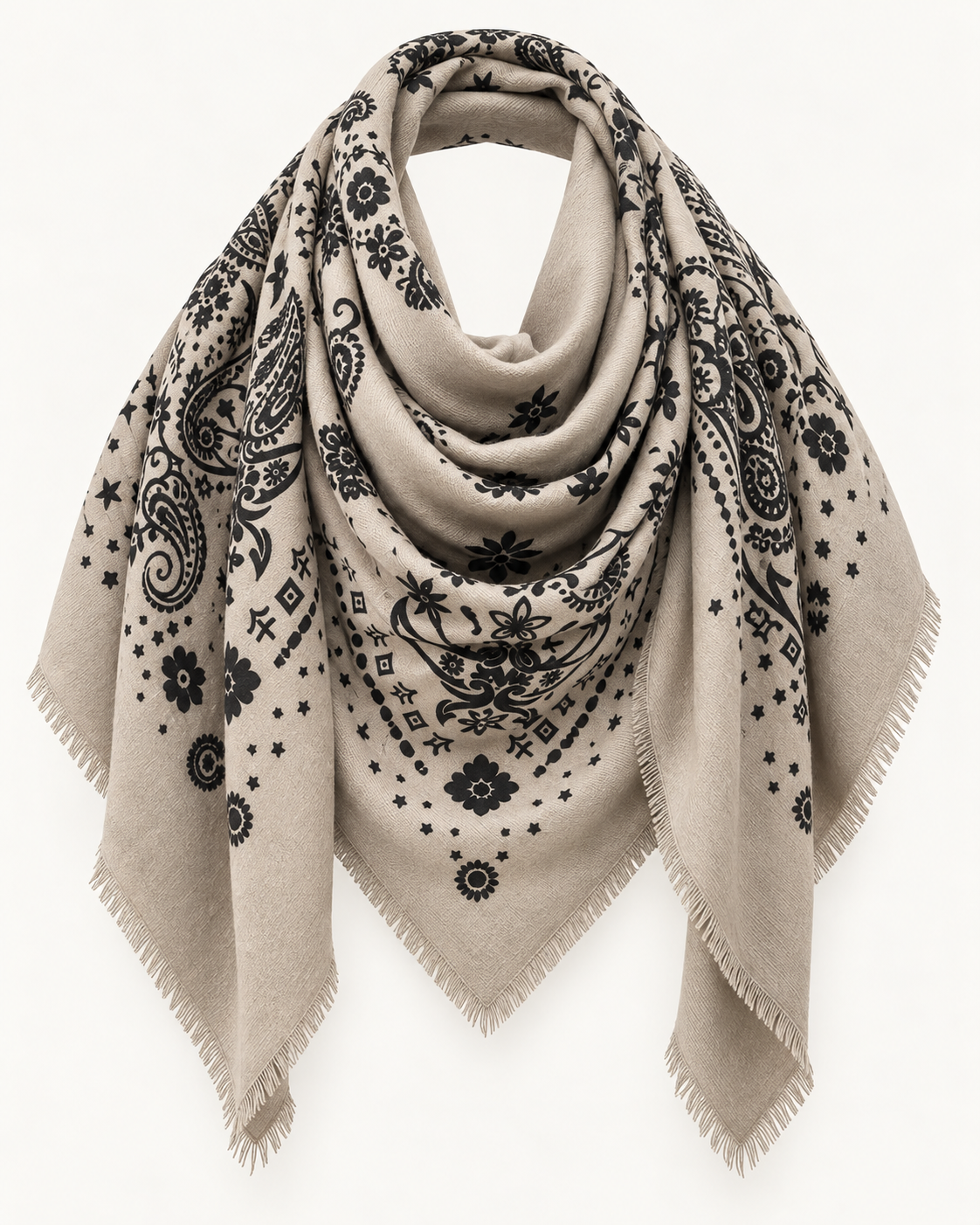 Catherine's Boutique Large Woolen Paisley Square K19