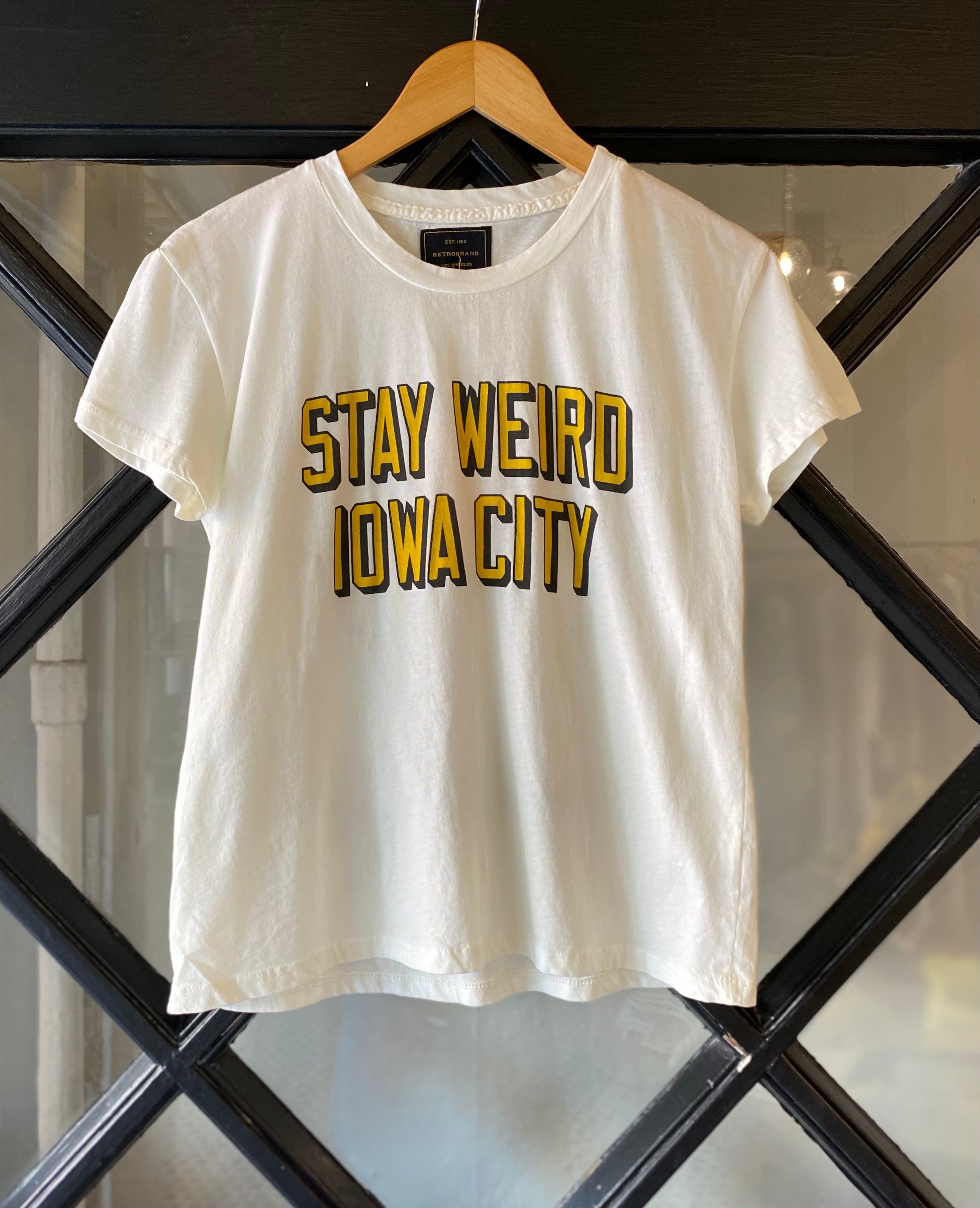 Retro Brand STAY WEIRD IOWA CITY Womens Cut Tee Shirt