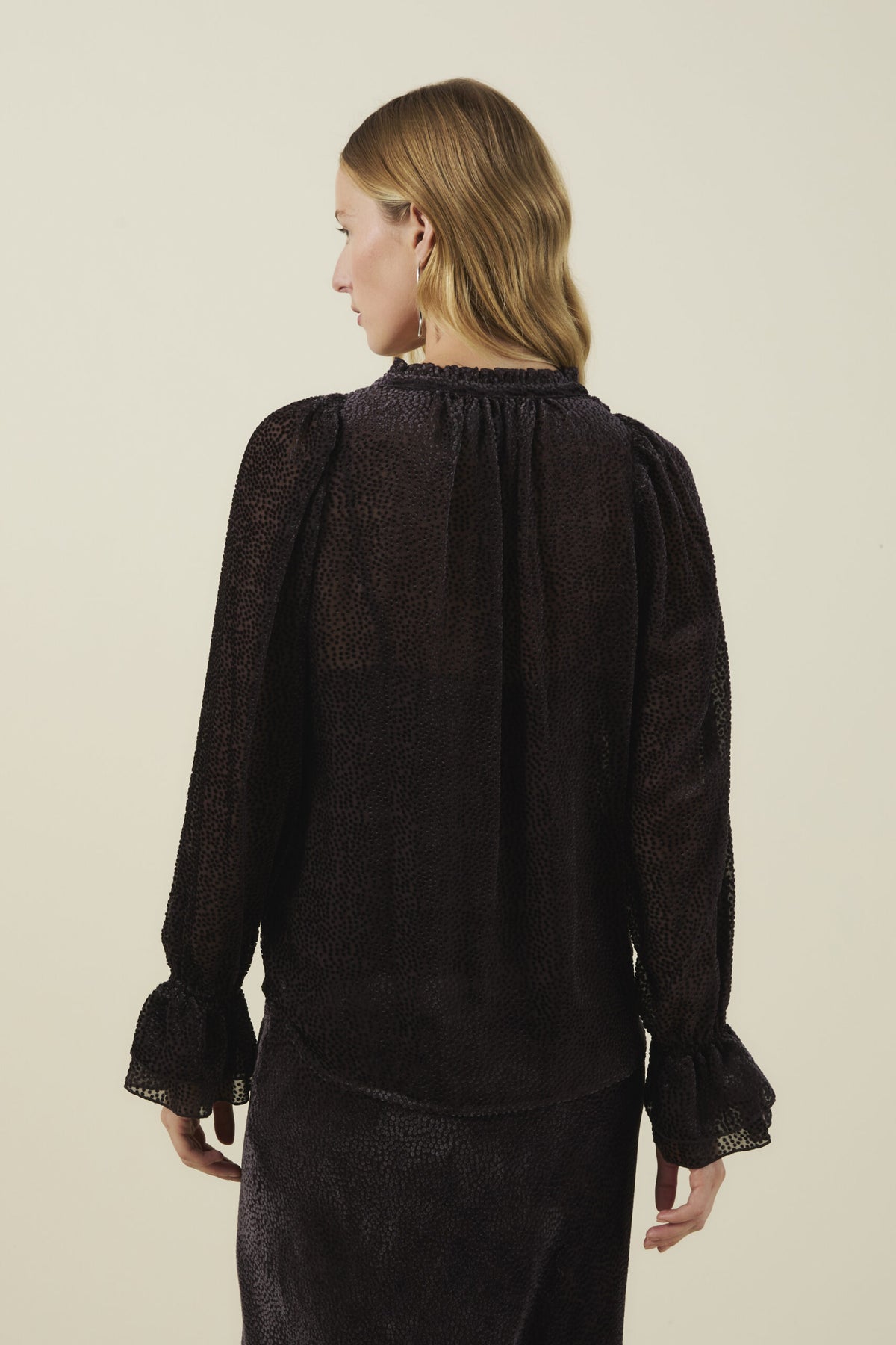 Velvet by Graham and Spencer Emerson Blouse in Dotted Burnout Velvet