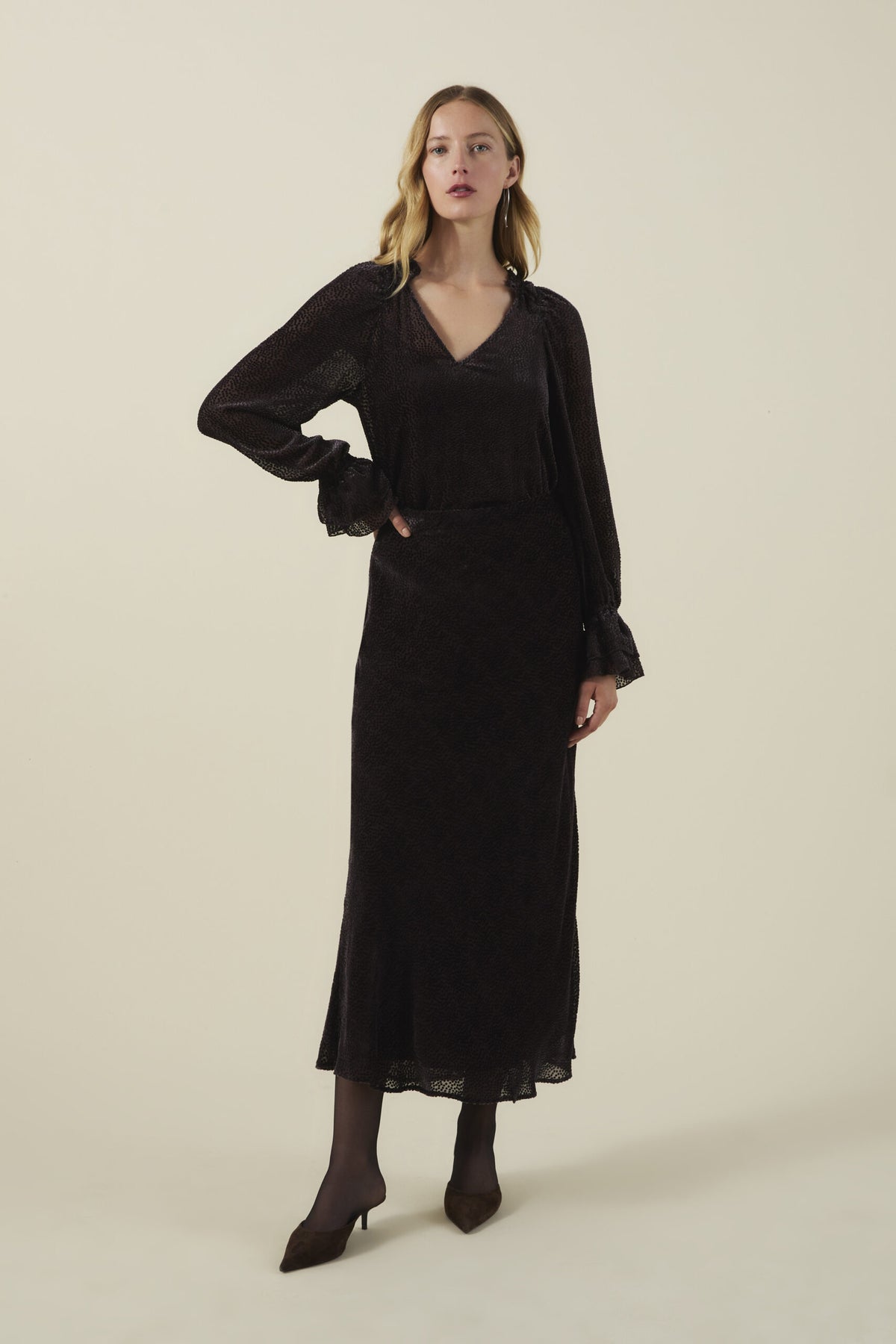 Velvet by Graham and Spencer Quinn Skirt in burnout velvet