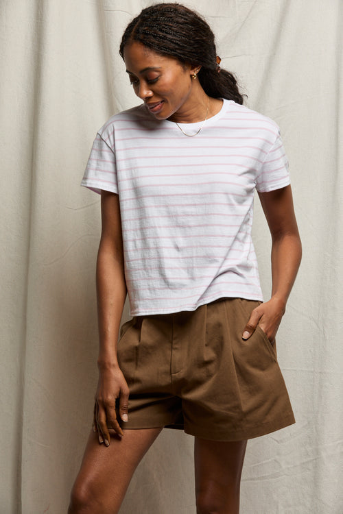Perfect White Tee Everett Jersey Striped Short Sleeve Tee