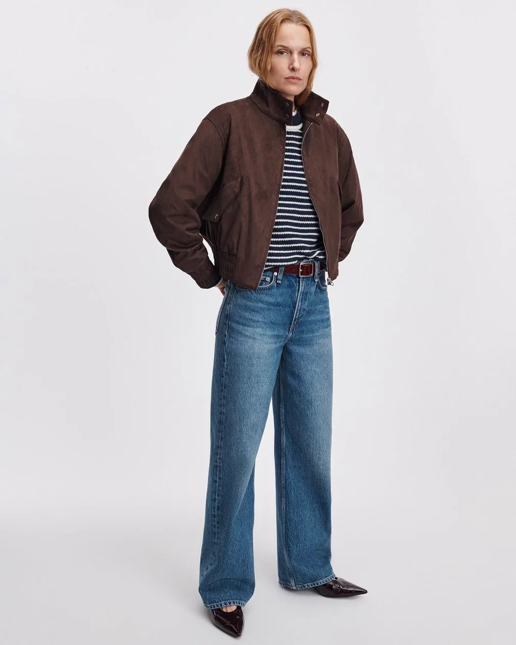 Rag & Bone Faux Suede Eliza Bomber