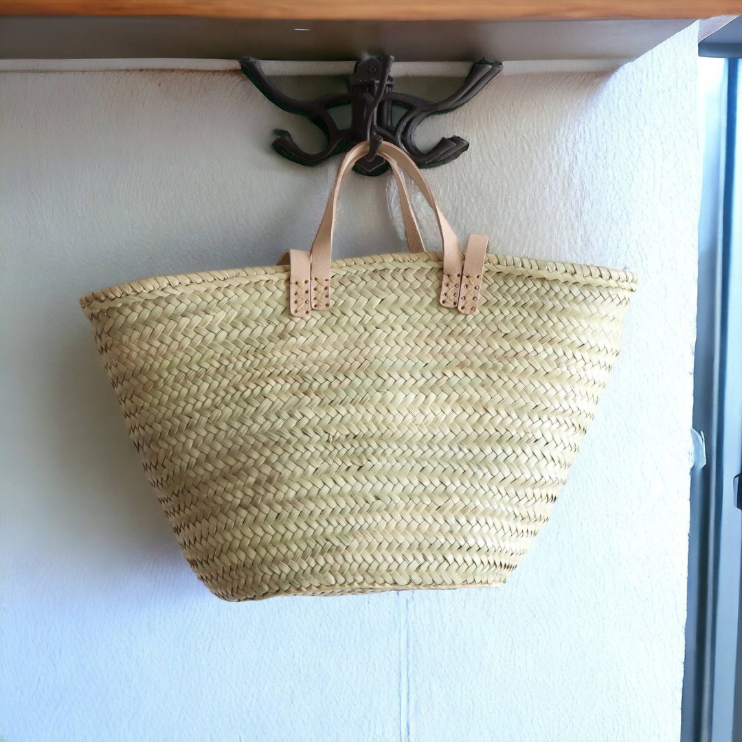 French Market Bags Shoulder Bag with Natural Leather Handles #4