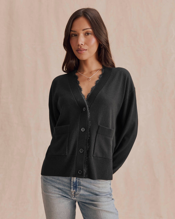 Splendid Georgie Lace Trim Cardi RF6K800