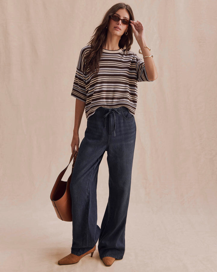 Splendid Georgie Short Sleeve Stripe Sweater RF6S612