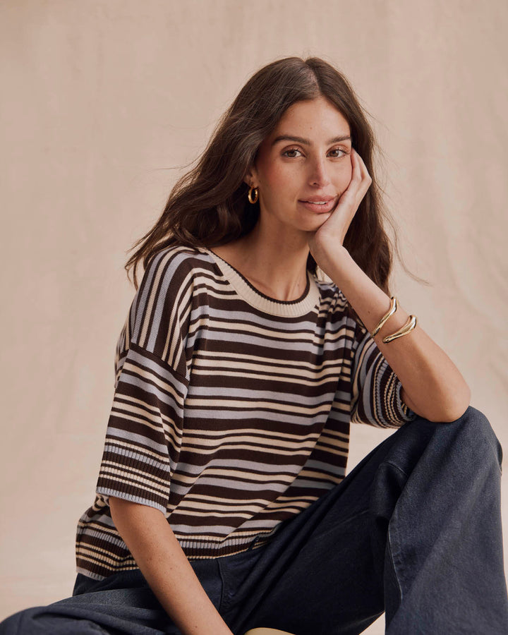 Splendid Georgie Short Sleeve Stripe Sweater RF6S612