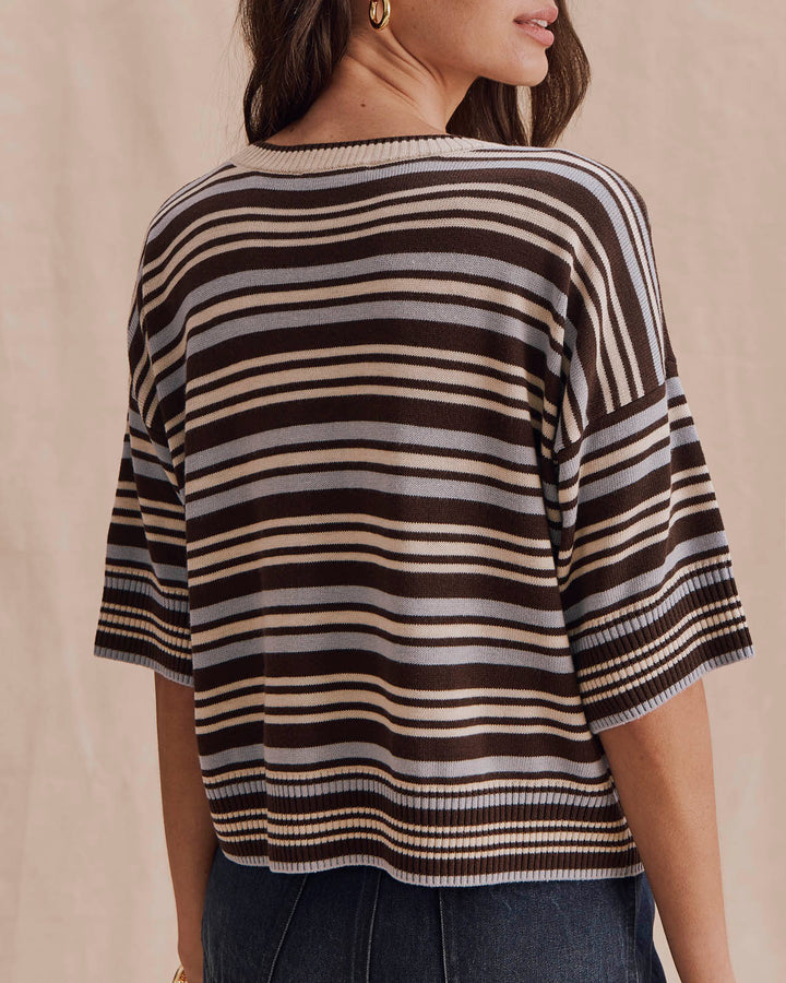 Splendid Georgie Short Sleeve Stripe Sweater RF6S612