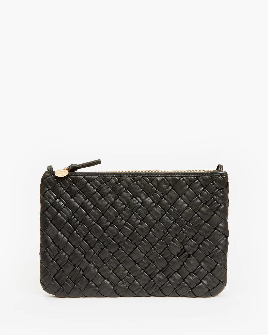 Clare V Flat Woven Puffy Clutch with Tabs 100162