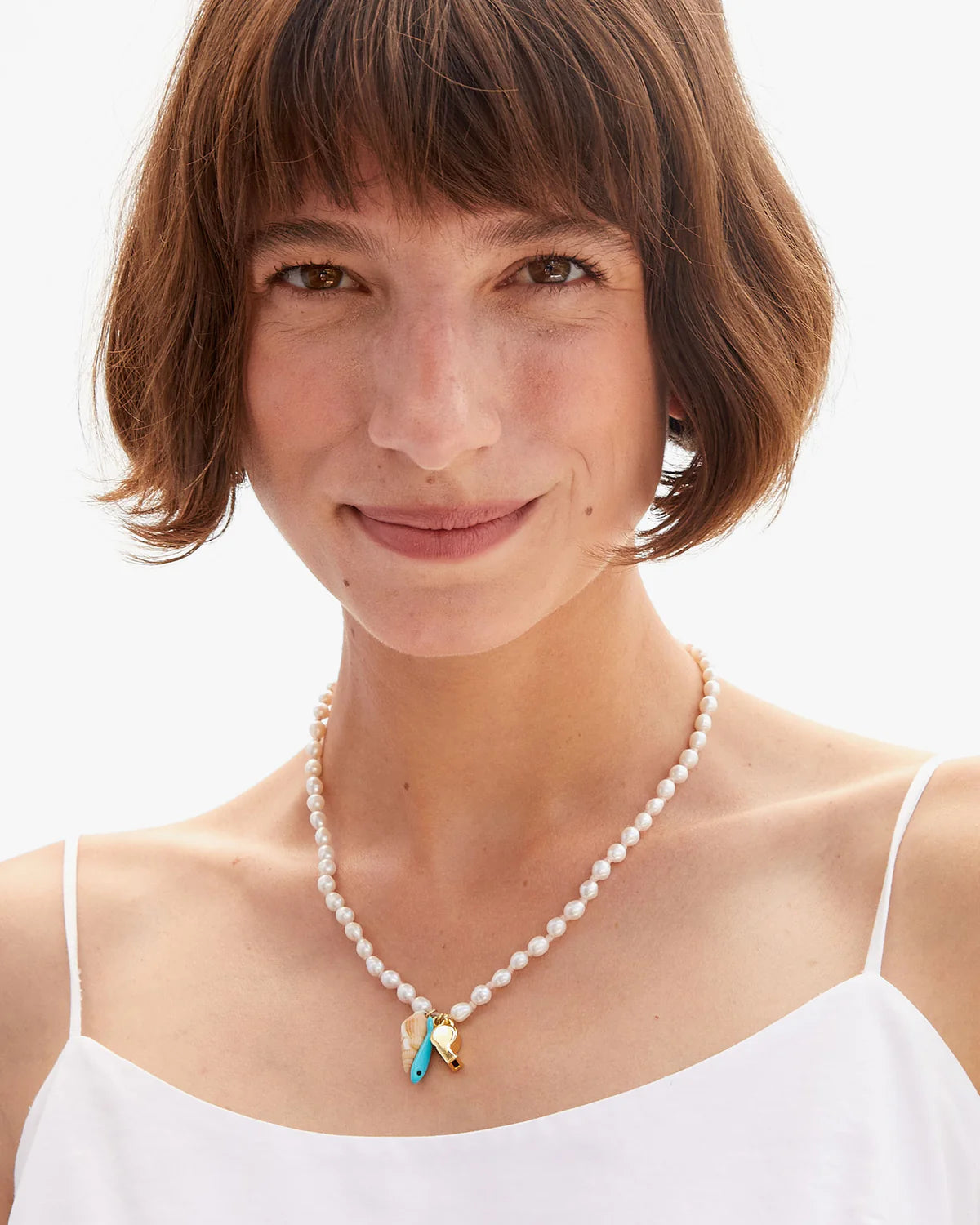 Clare V. Freshwater Pearl Charm Necklace CVJ1000811