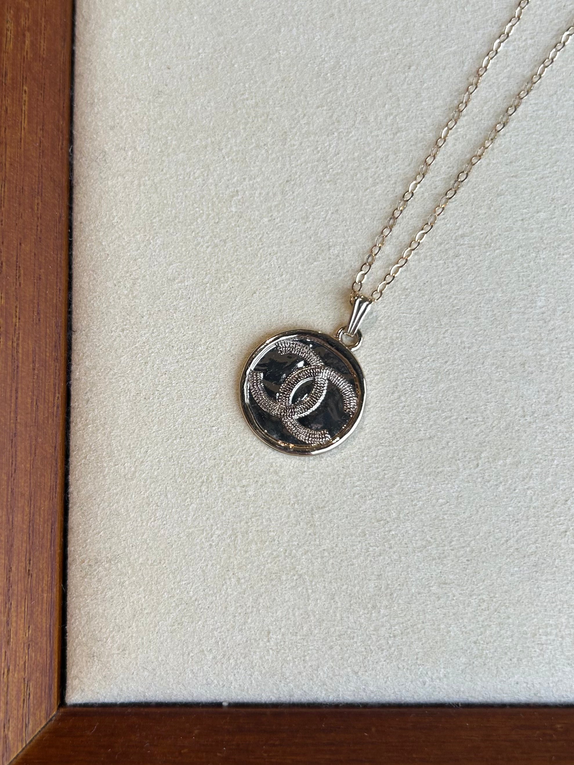 Luxury Upcycled Doucle "C" Textured 14k Gold Filled Flat Lay Cable Necklace 1102