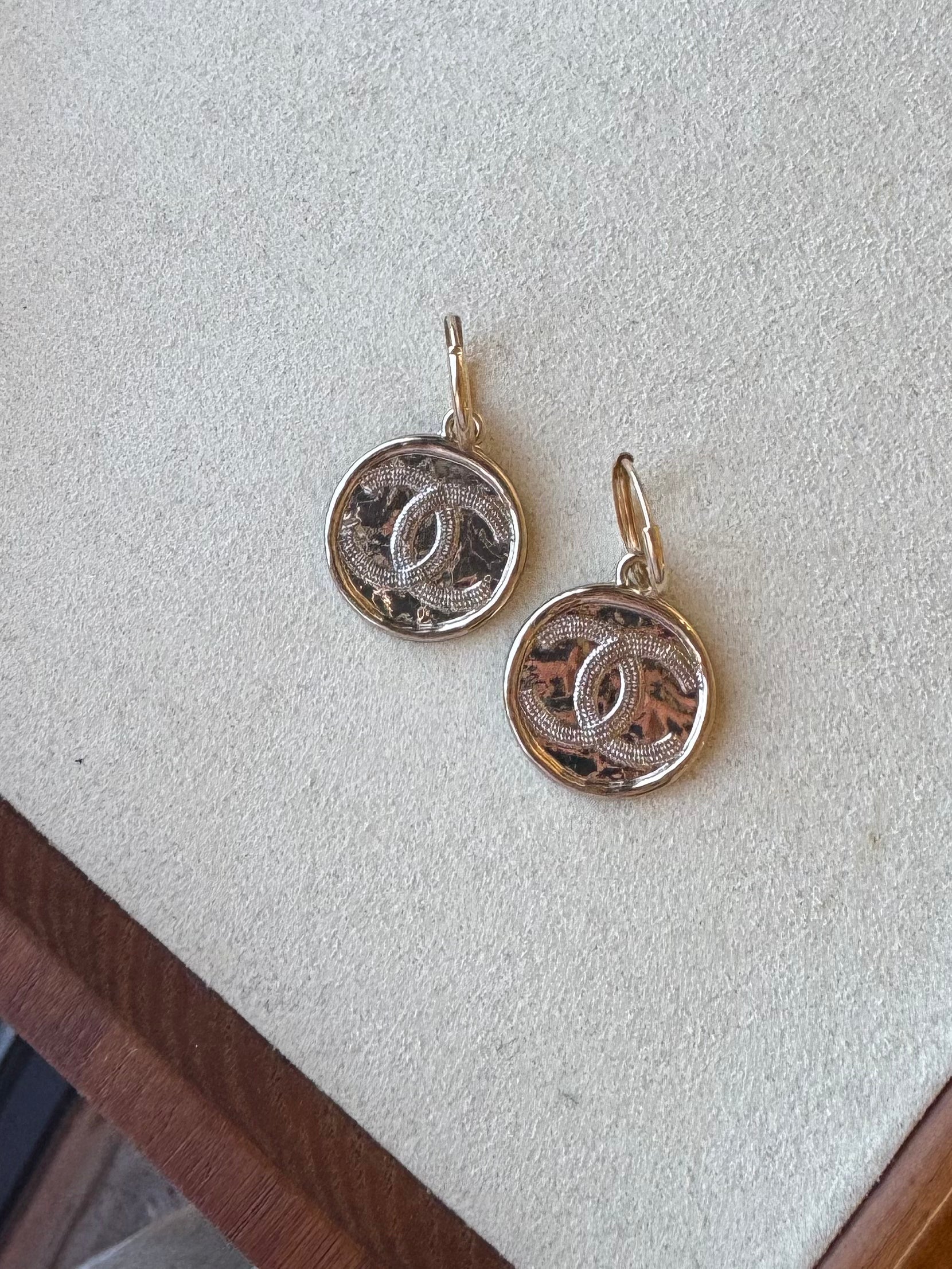 Luxury Upcycled Double "C" 14K Gold Filled Hoop Earrings 1206