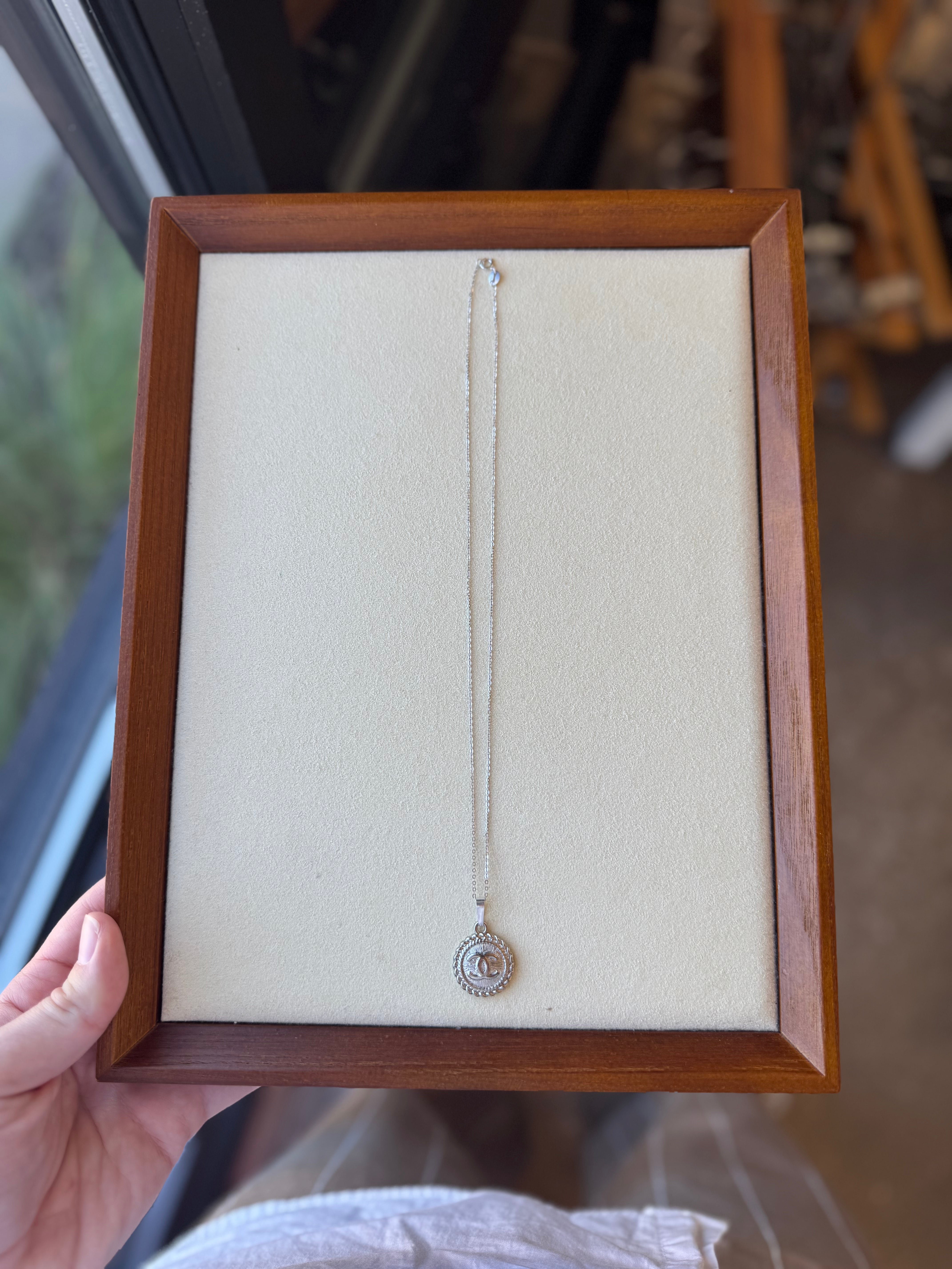 Luxury Upcycled 925 Double "C" Sterling Silver Flat Cable Necklace 1090