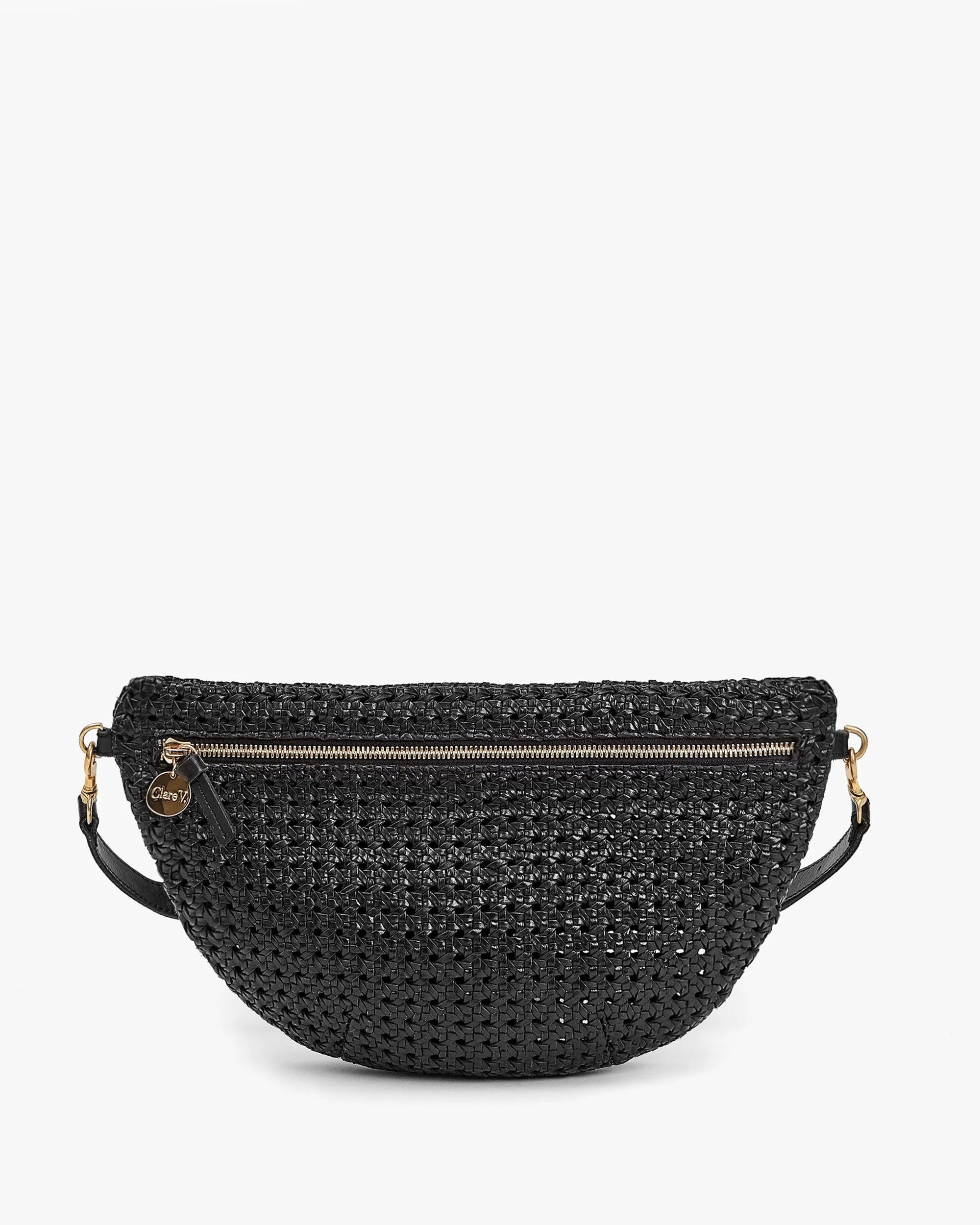 Clare V. Grande Fanny Rattan Black HB-FP-GF-100021