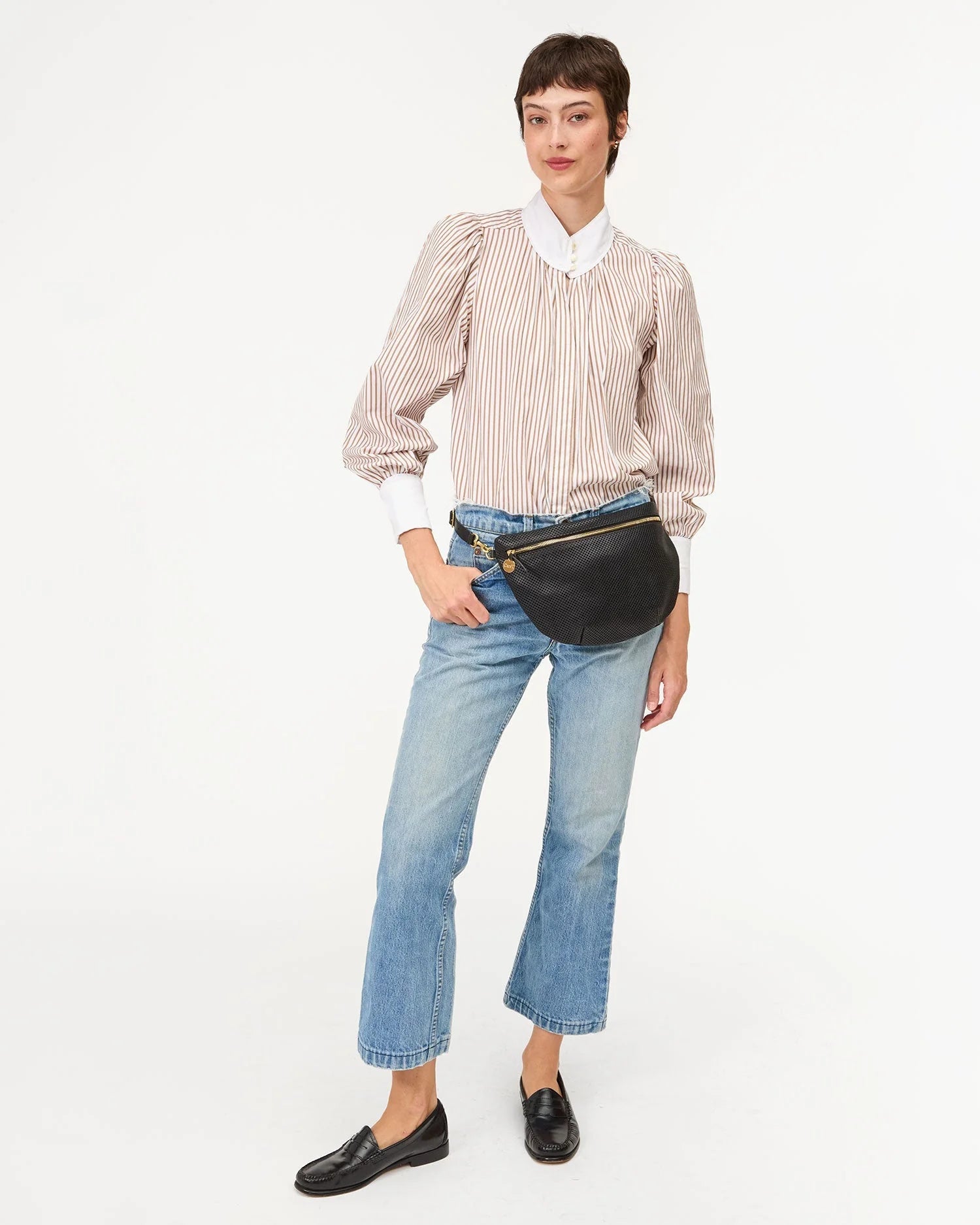 Clare V Grande Fanny Perf Black HB-FP-GF-100033