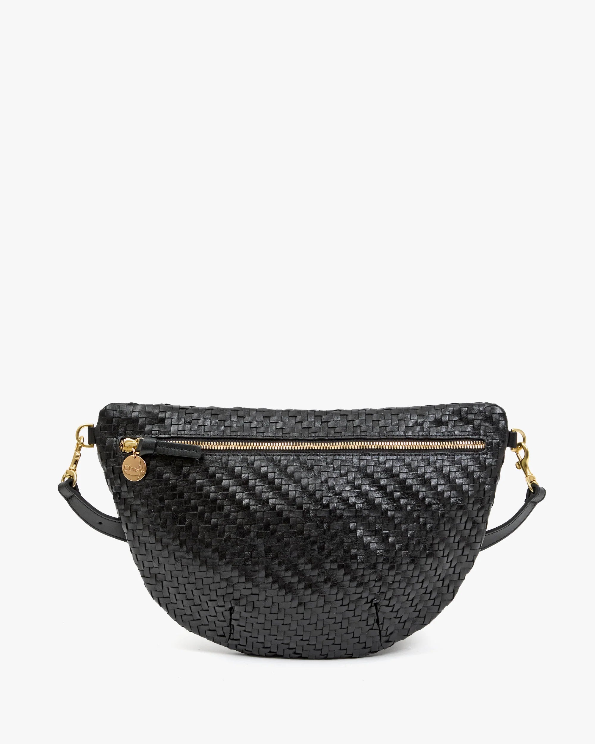 Clare V Grande Fanny Woven Zig Zag Black HB-FP-GF-100071