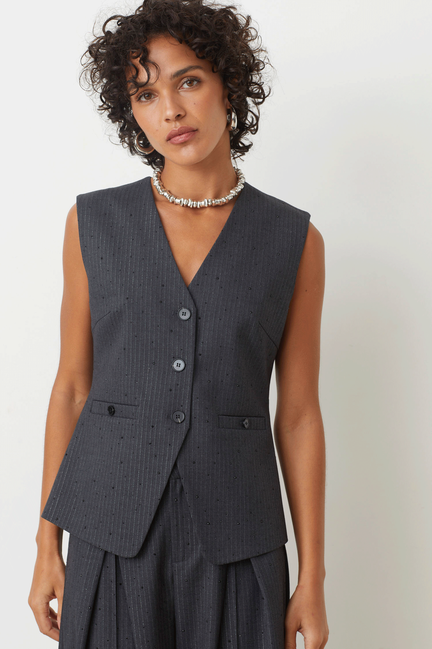 SUNCOO Derek Pinstripe Vest