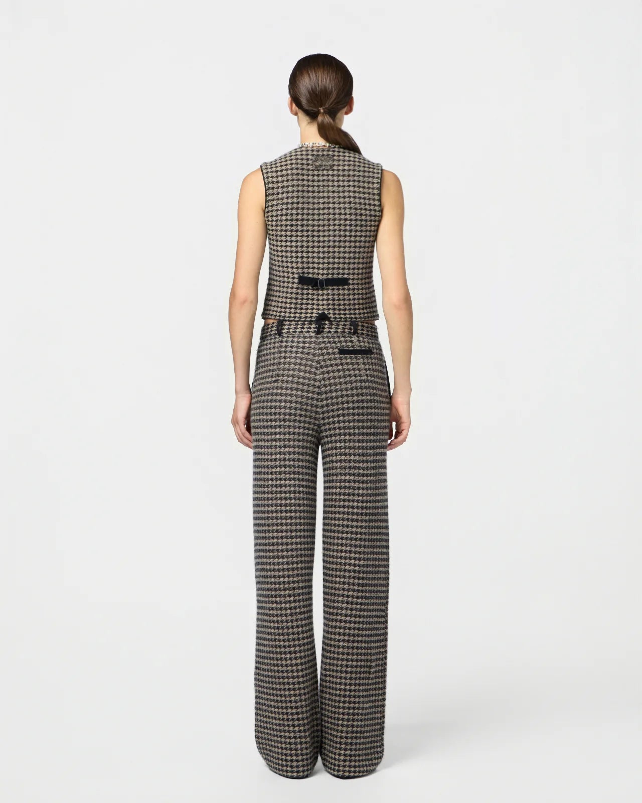 Guest in Residence Houndstooth Tailored Cashmere Vest