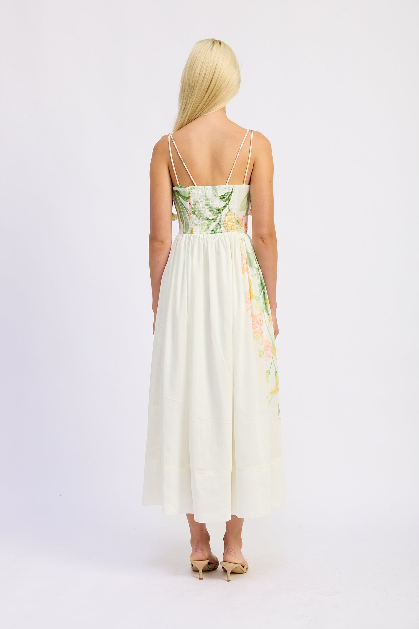 En Saison Camilla Midi Dress with Floral Straps