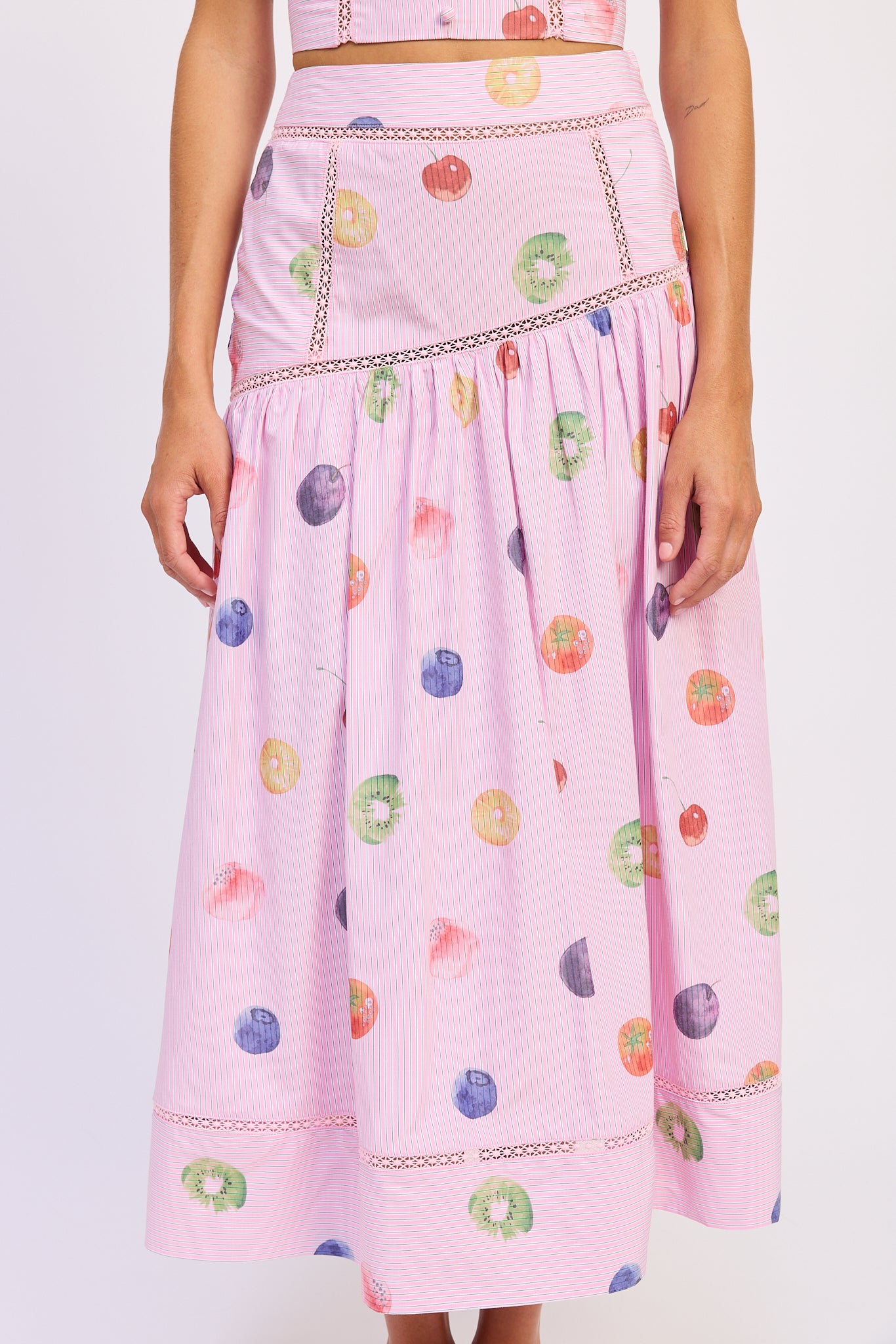 En Saison Fruit Medley Midi Skirt