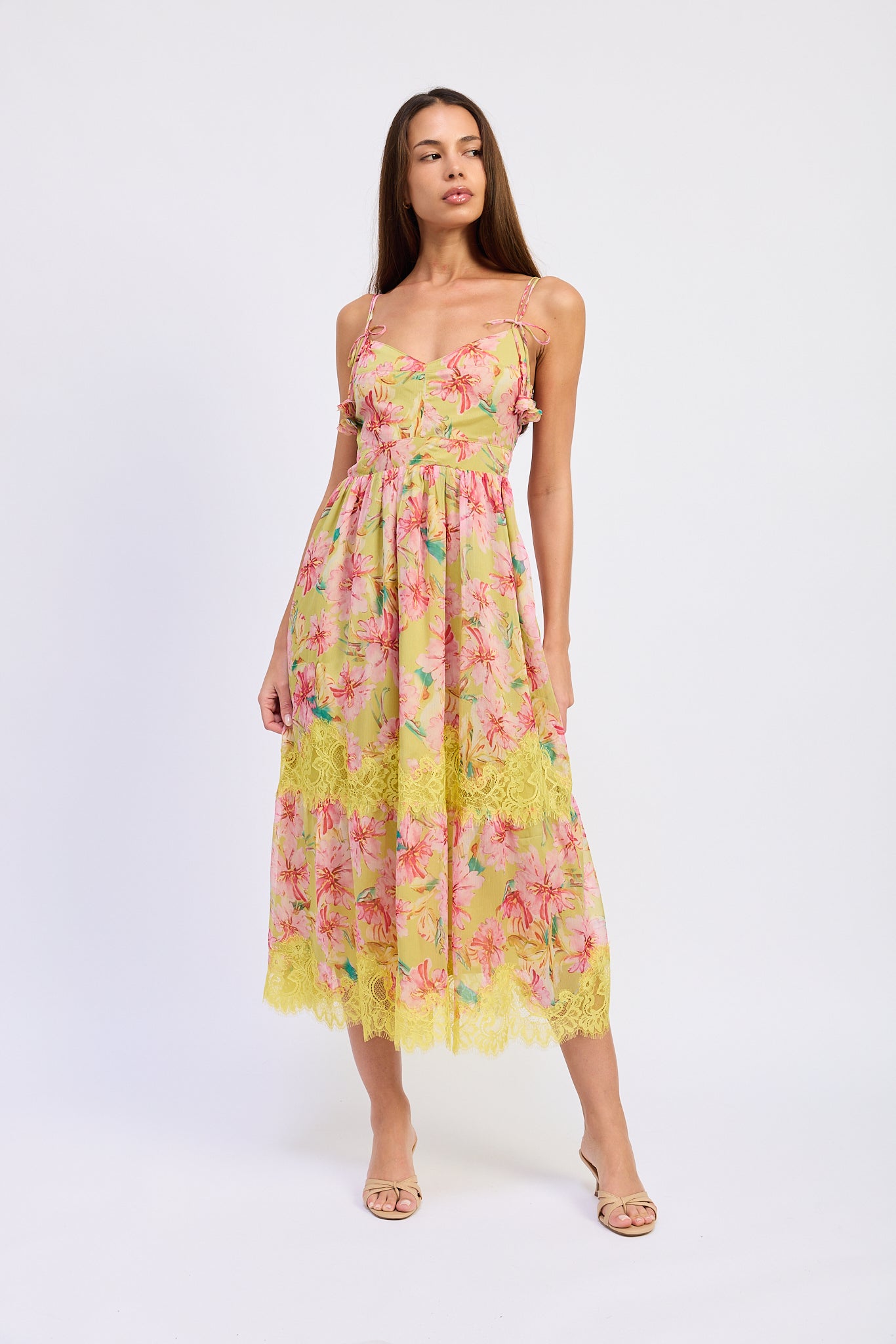 en saison midi dress Eva | Yellow Fuchsia | Size M halter neck asymmetric bodycon dress USA The Roberta midi dress Mermaid Red Satin Dress Name/Description:Liliana Deposit - Antique Rose Satin w 3D Floral Applique