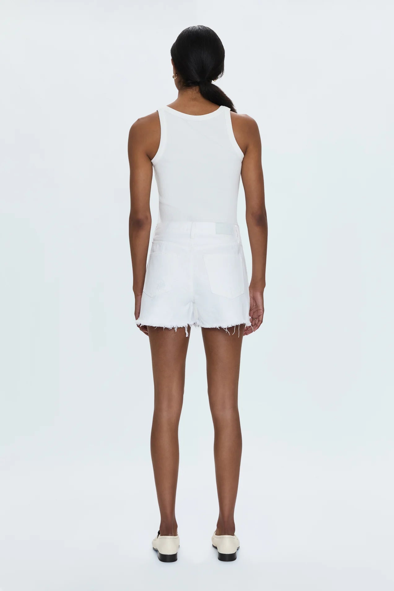 Pistola Nova High Rise Cut Off Short White