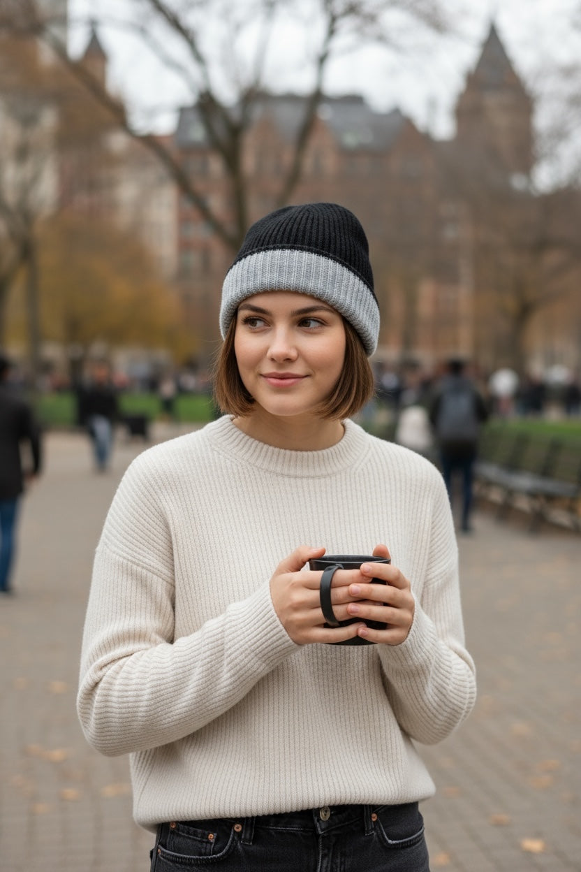 White + Warren Cashmere Colorblock Beanie 16137A