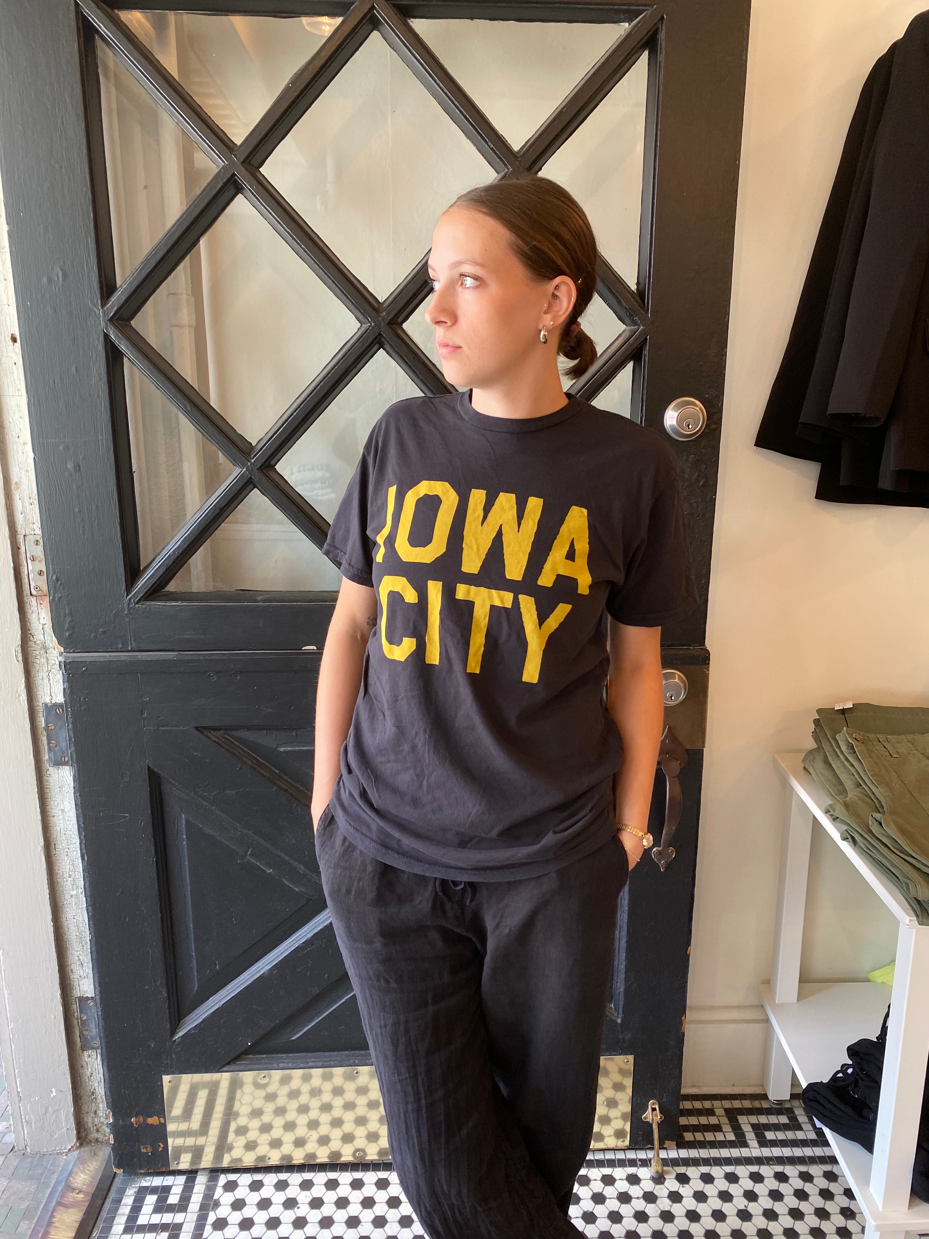 Retro Brand Unisex Vintage Black Iowa City Full Tee Shirt