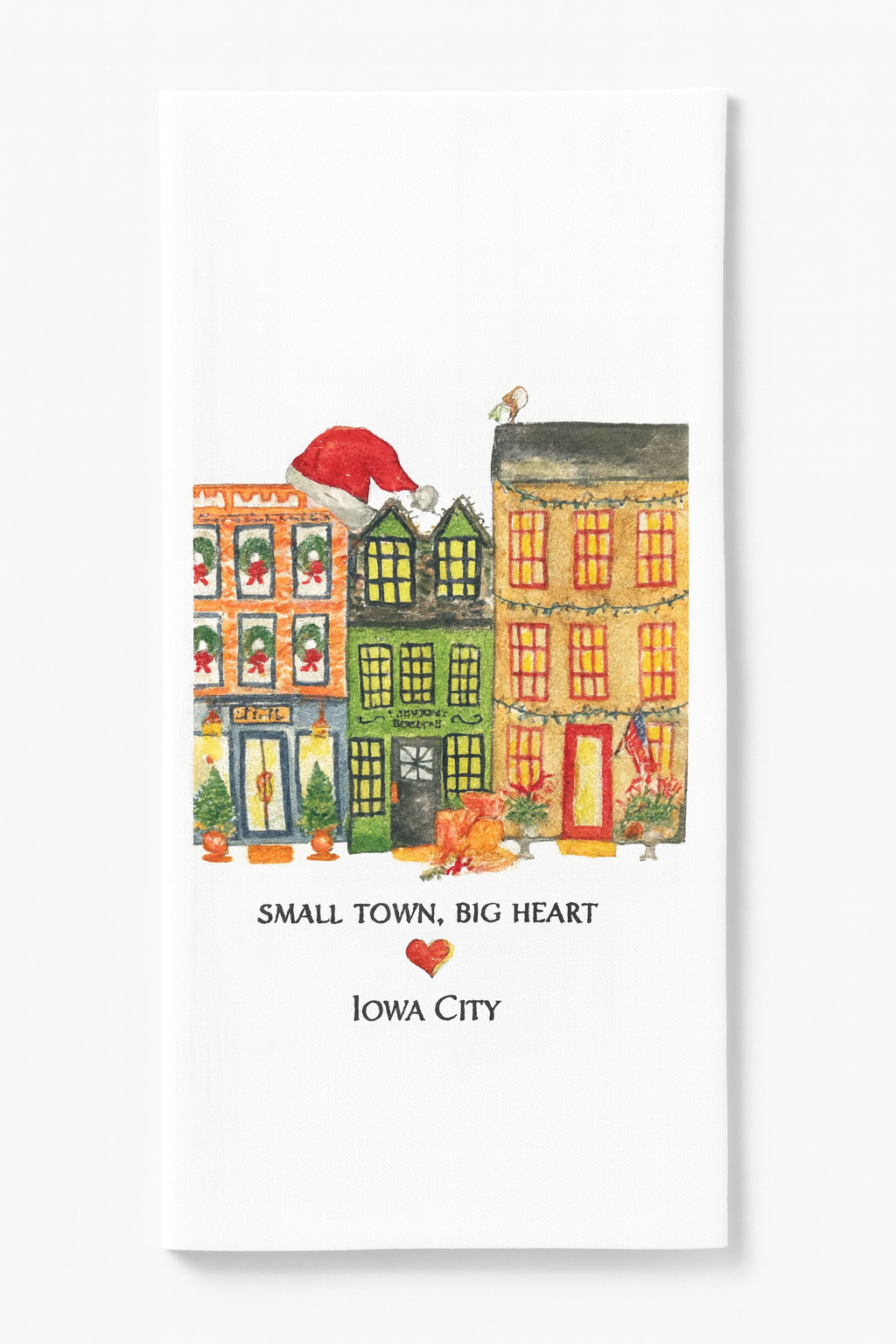 French Graffiti Holiday Small Town Big Heart Tea Towel