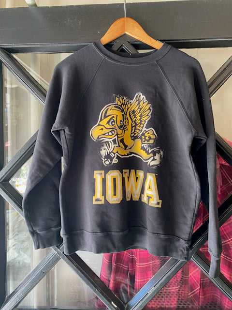 Retro Brand Flying Herky Vintage Sweatshirt - Iowa Hawkeyes