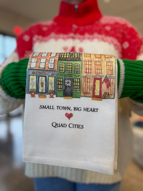 French Graffiti Small Town Big Heart Tea Towel