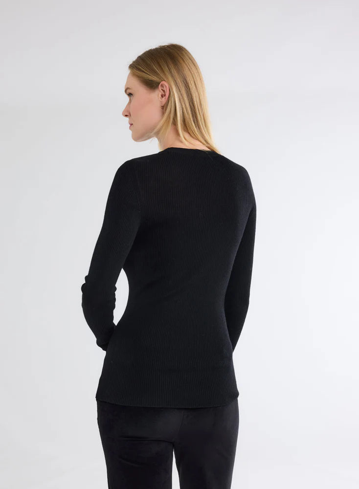 Majestic Filatures Merino Superfine Rib Knit Long Sleeve Crewneck K240-FPU725