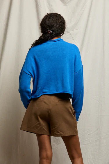 Perfect White Tee Kiki Cropped Mockneck Sweater