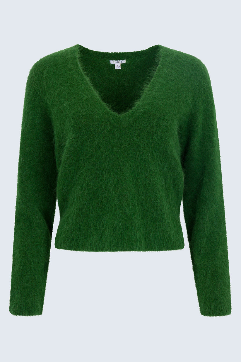 Pistola Kit V-Neck Long Sleeve Pullover Sweater - Wintergreen