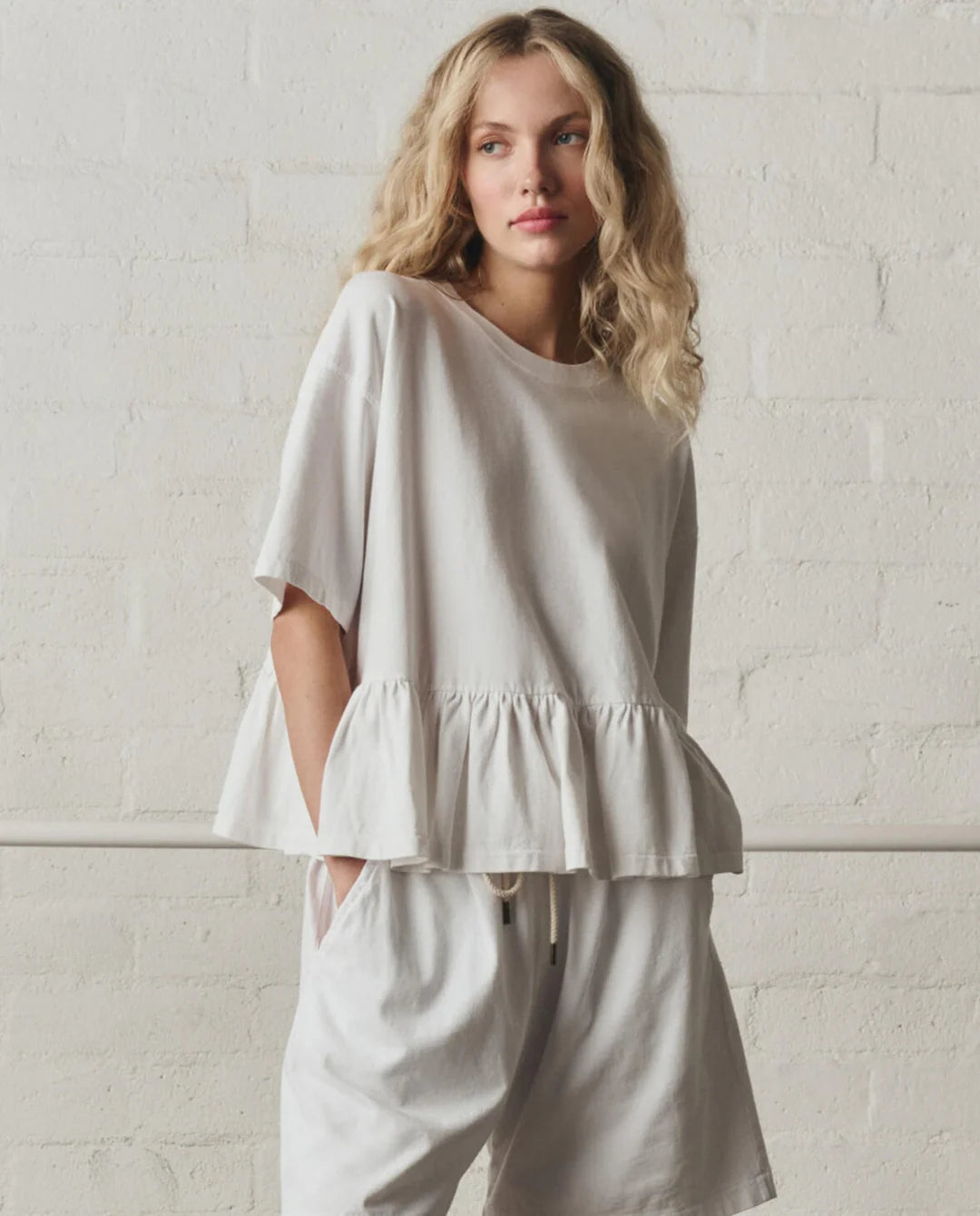 The Great Overized Ruffle Peplum Tee