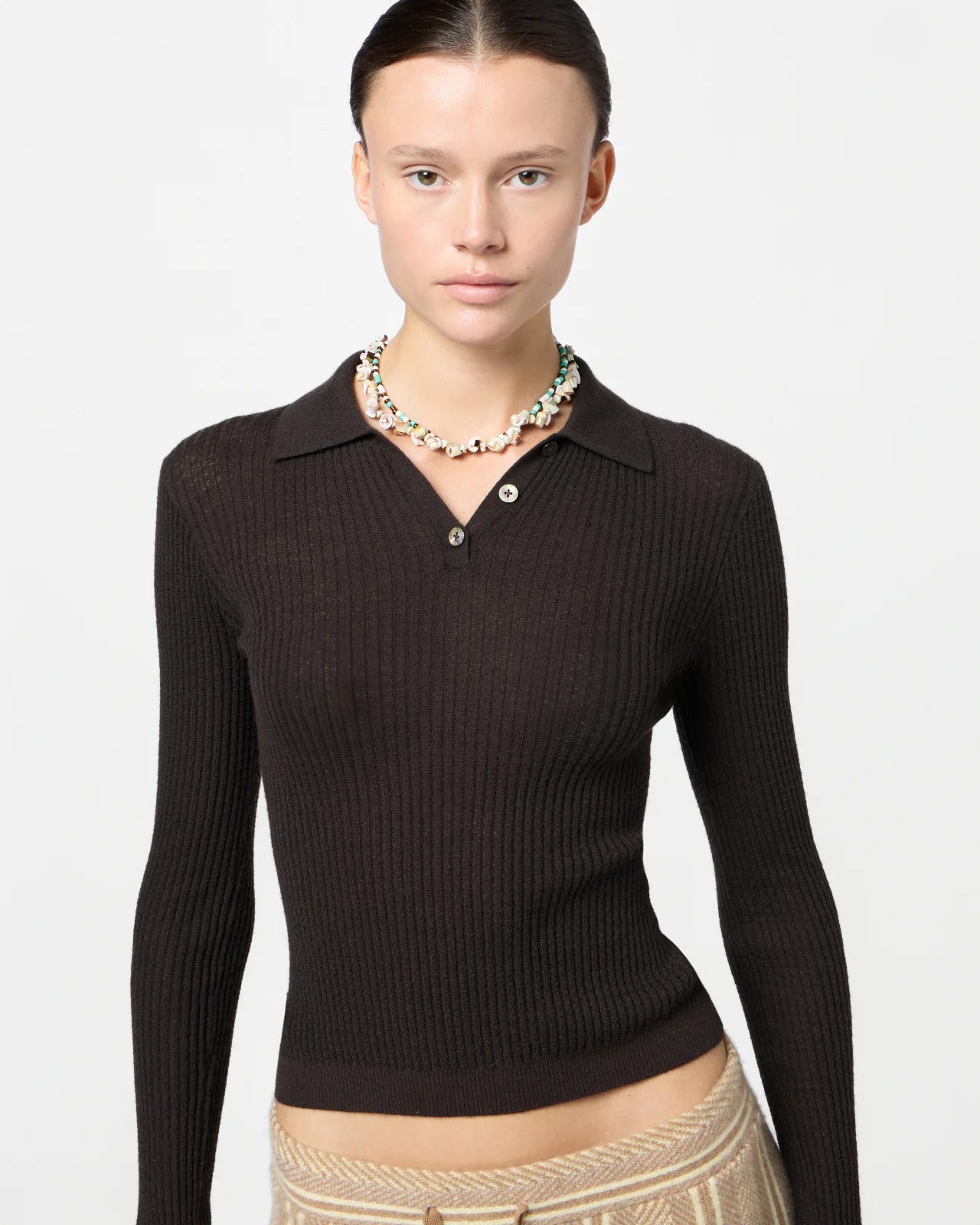 Guest in Residence Long Sleeve Shrunken Polo W25611JL