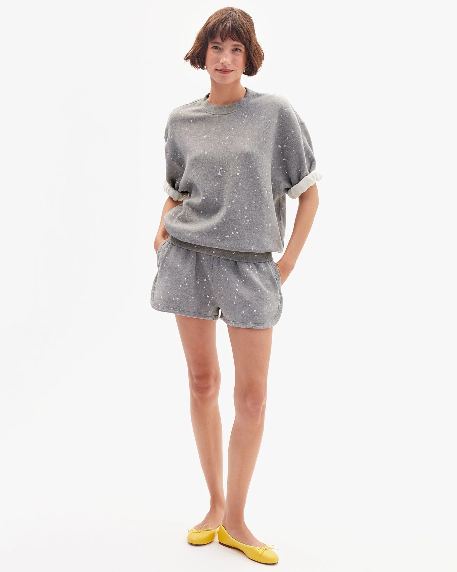Clare V. Short Sleeve Oversized Sweatshirt CVA1000445