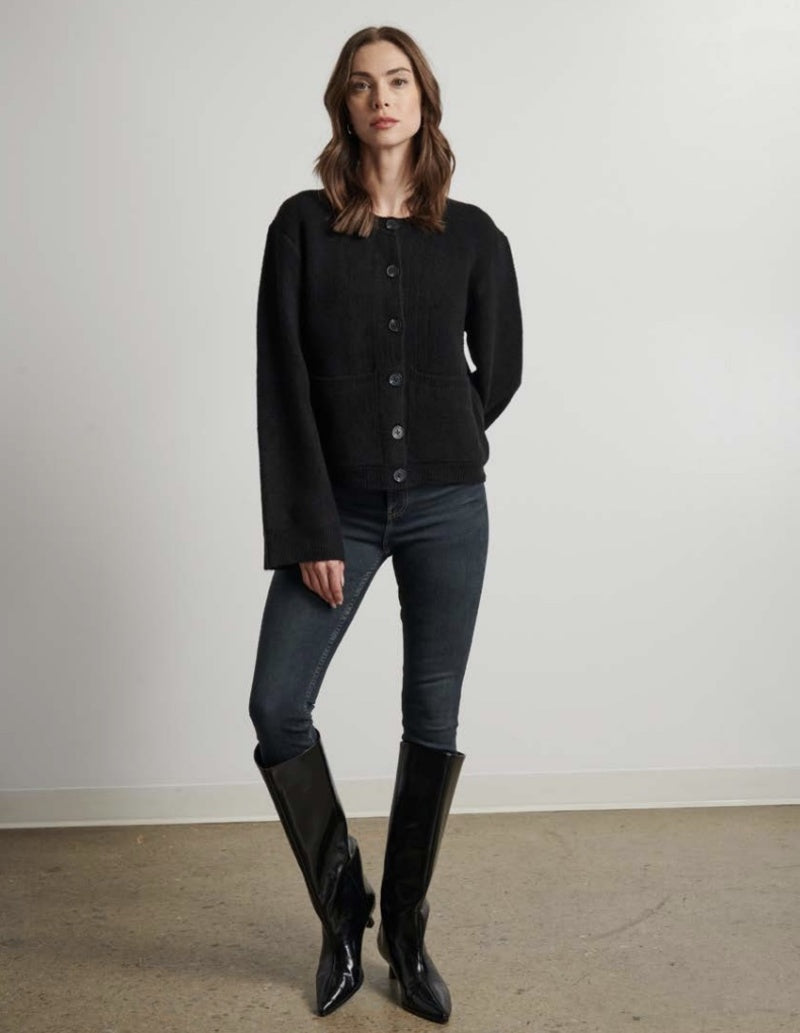 Line the Label Portia Cardigan - Caviar