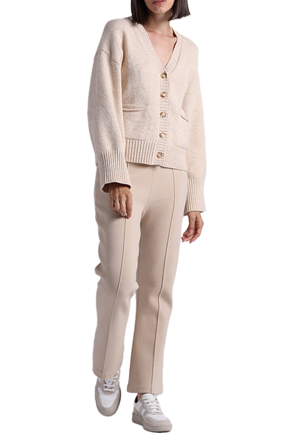 Minnie Rose Luxe Cotton Blend V-Neck Cardigan 97150