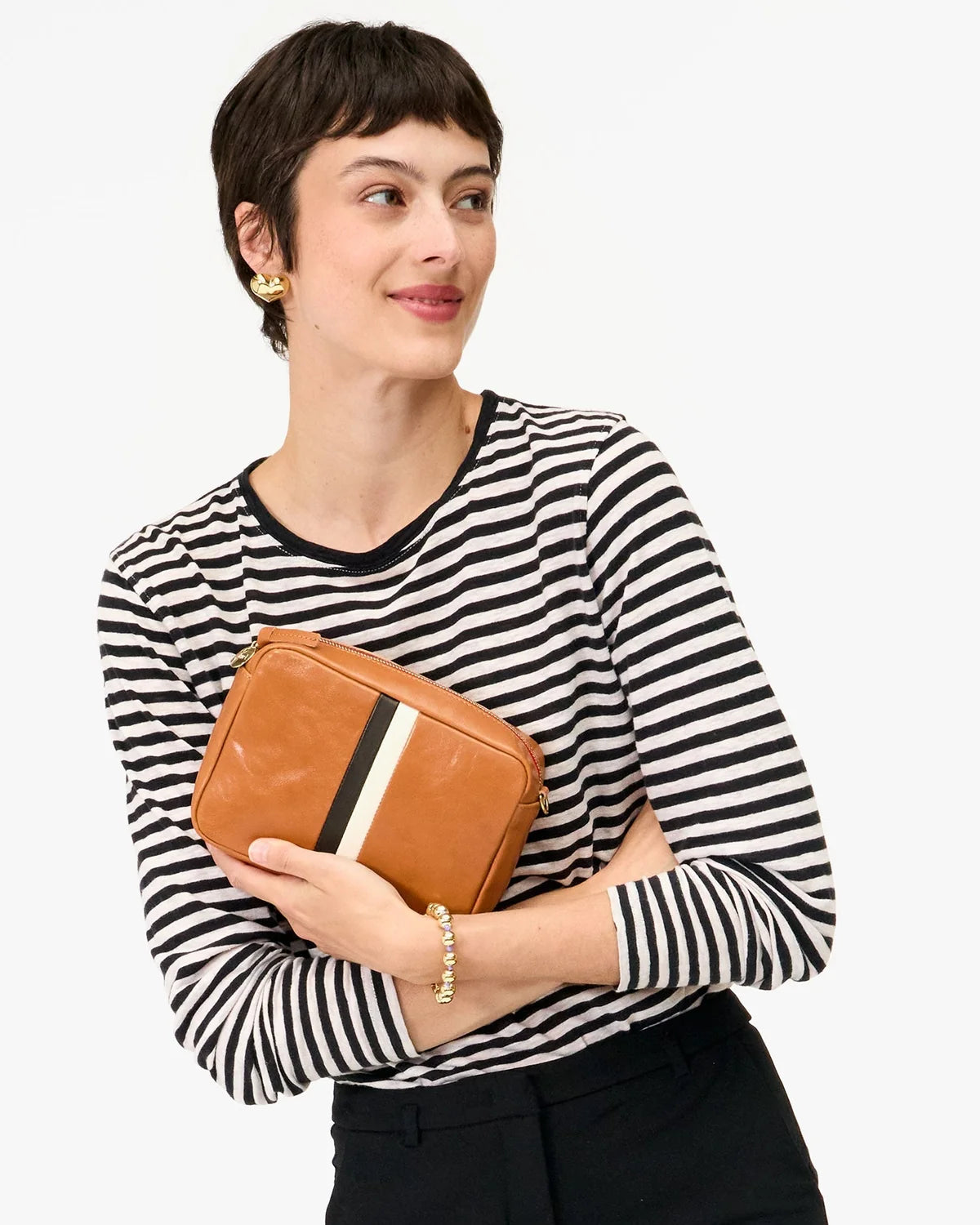 Clare V. Midi Sac Rustique w/ Nappa Goat Desert Inlay 1000711