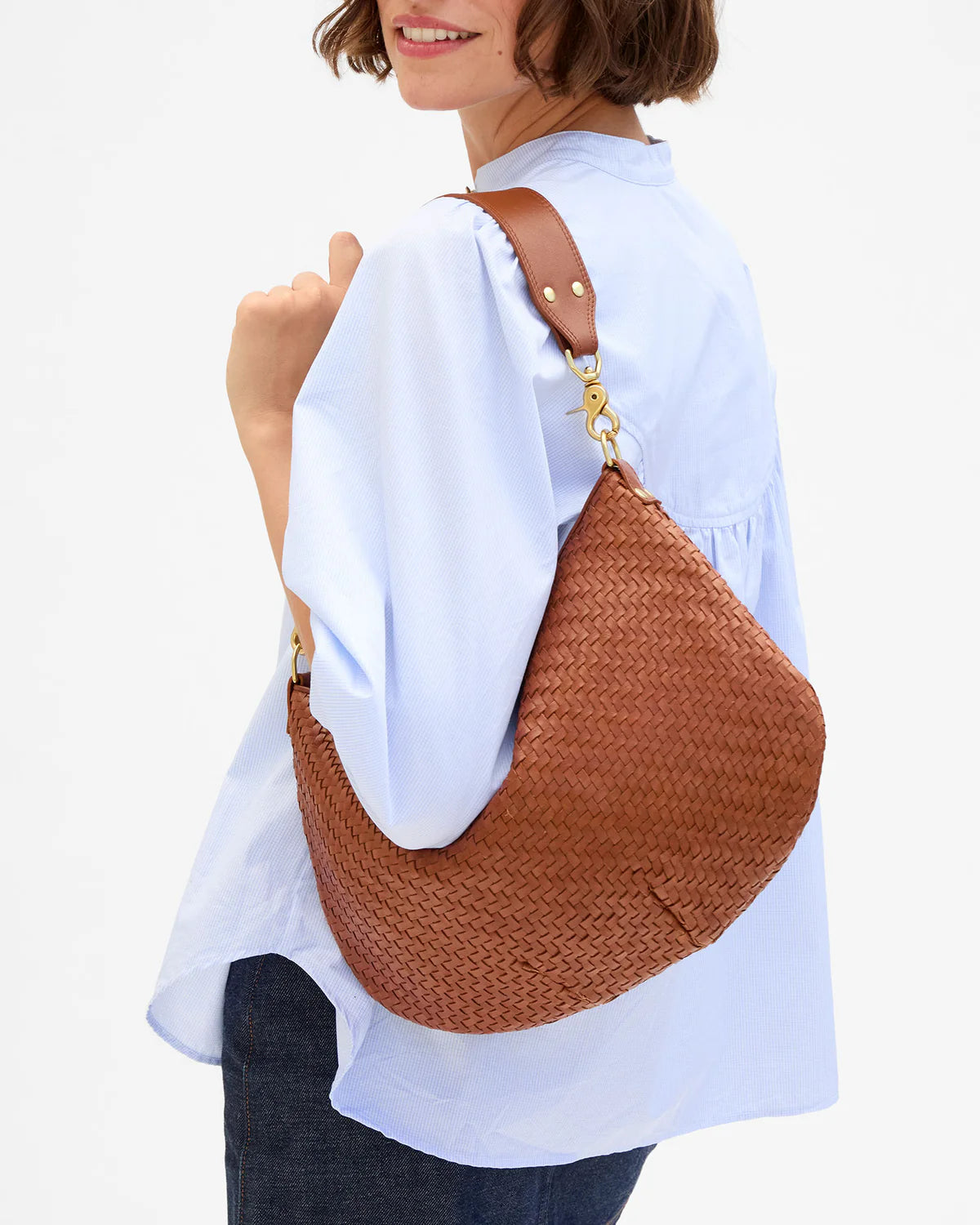 Clare V. Moyen Messenger Woven Zig-Zag HB-SH-MY-100057