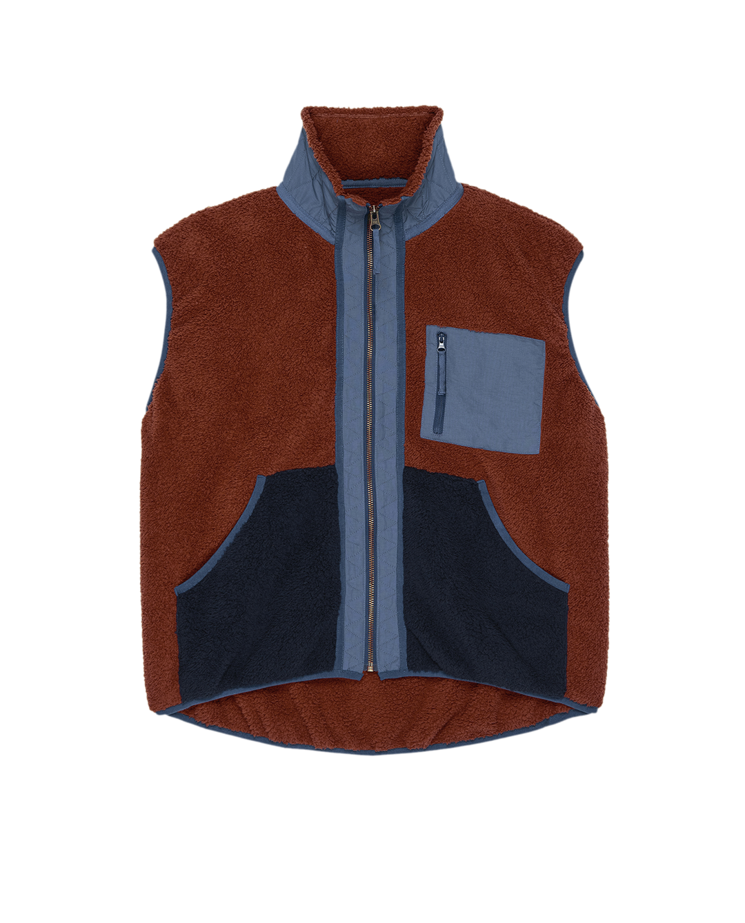 The Great The Plush Tundra Vest in Chocolate & Navy